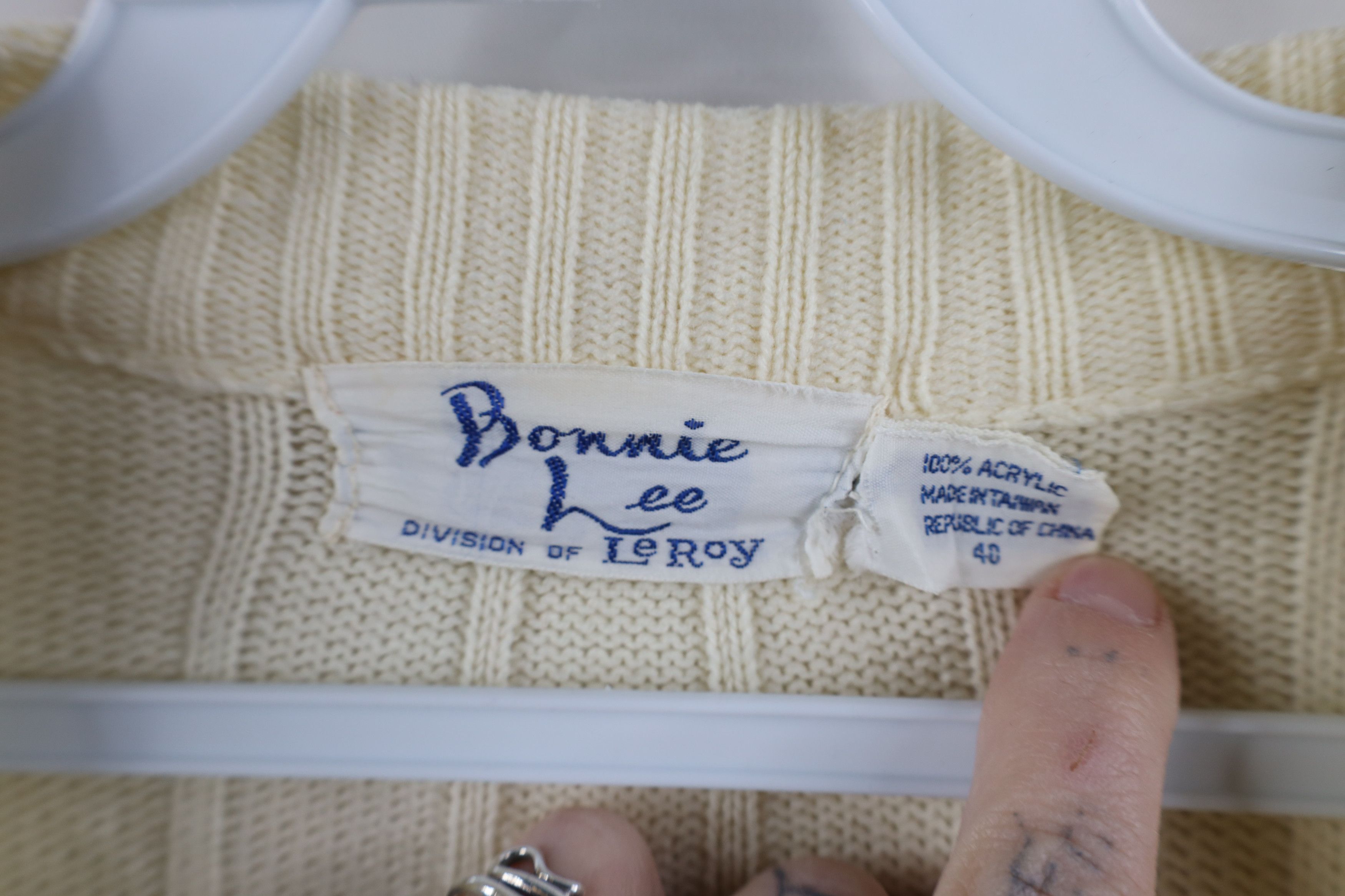 Vintage Vintage 70s Streetwear Ribbed Knit Cardigan Sweater Cream Size S / US 4 / IT 40 - 9 Thumbnail