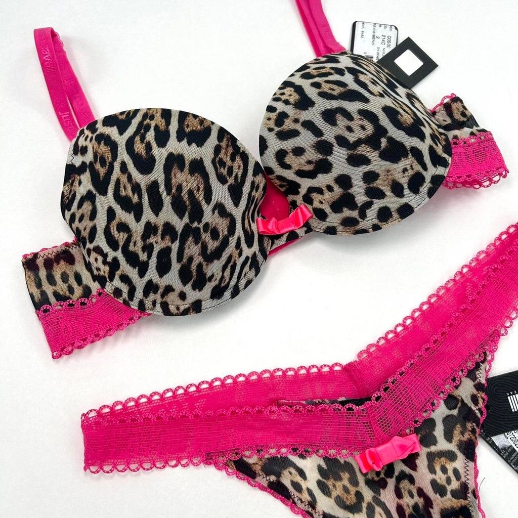 Just Cavalli NWT Cavalli brown leopard print bra with hot pink Size ONE SIZE - 5 Thumbnail