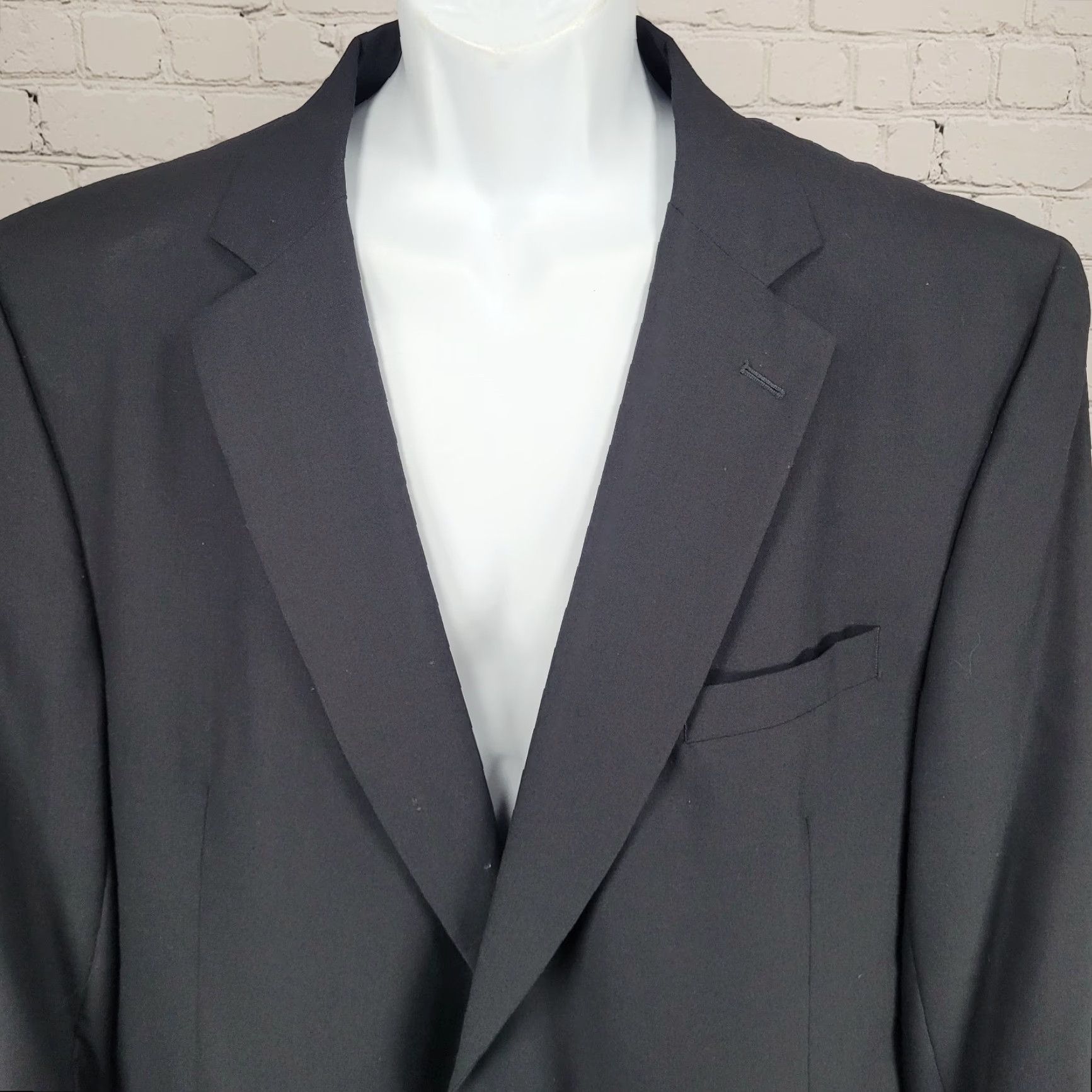 Jos. A. Bank Jos. A. Bank Dark Blue 100% Wool Single Vented Notch Blazer Sport Coat 50 Size 50R - 7 Thumbnail