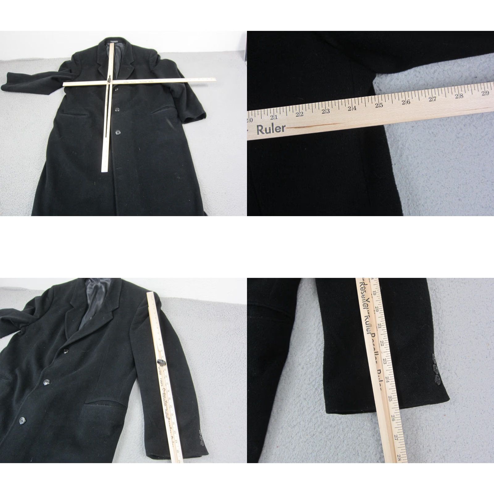 Vintage VINTAGE Silver Cloud Cashmere Trench Coat Mens 48L Black Overcoat Long Jacket Jacket Coat Overcoat Black 90s Mens Size US M / EU 48-50 / 2 - 8 Thumbnail
