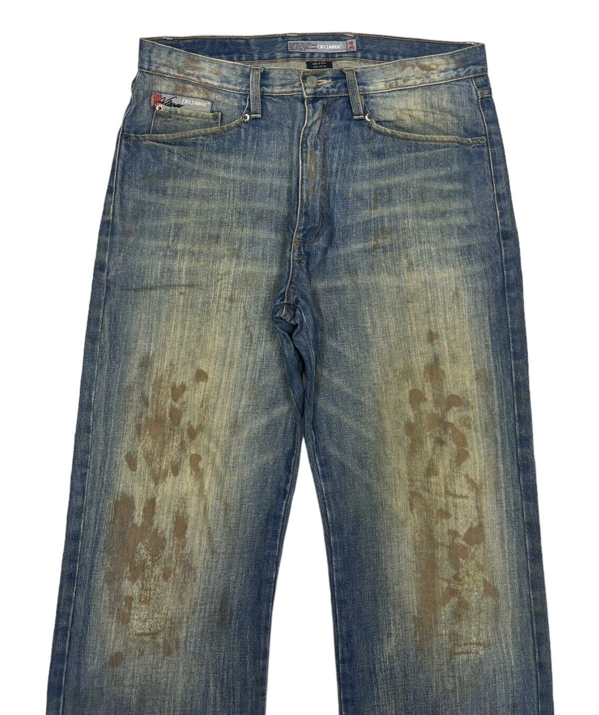 Xlarge RARE🔥X-LARGE MUD WASH ART BAGGY JEANS Size US 34 / EU 50 - 7 Thumbnail