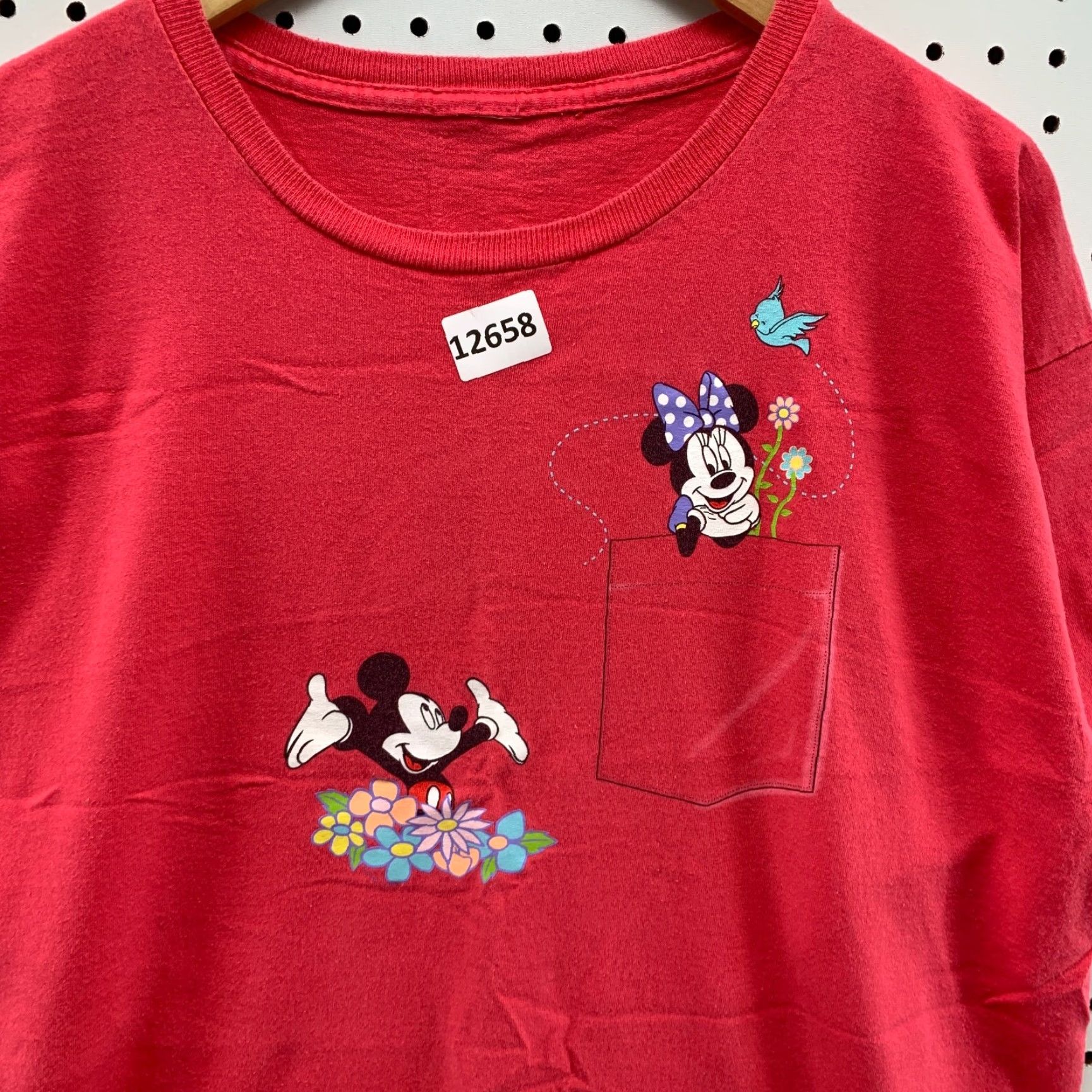 Disney Disney Mickey Mouse Shirt Adult XL Red Pocket Graphic 90s Cartoon Theme Mens Womens (Unisex) Size US XL / EU 56 / 4 - 5 Thumbnail