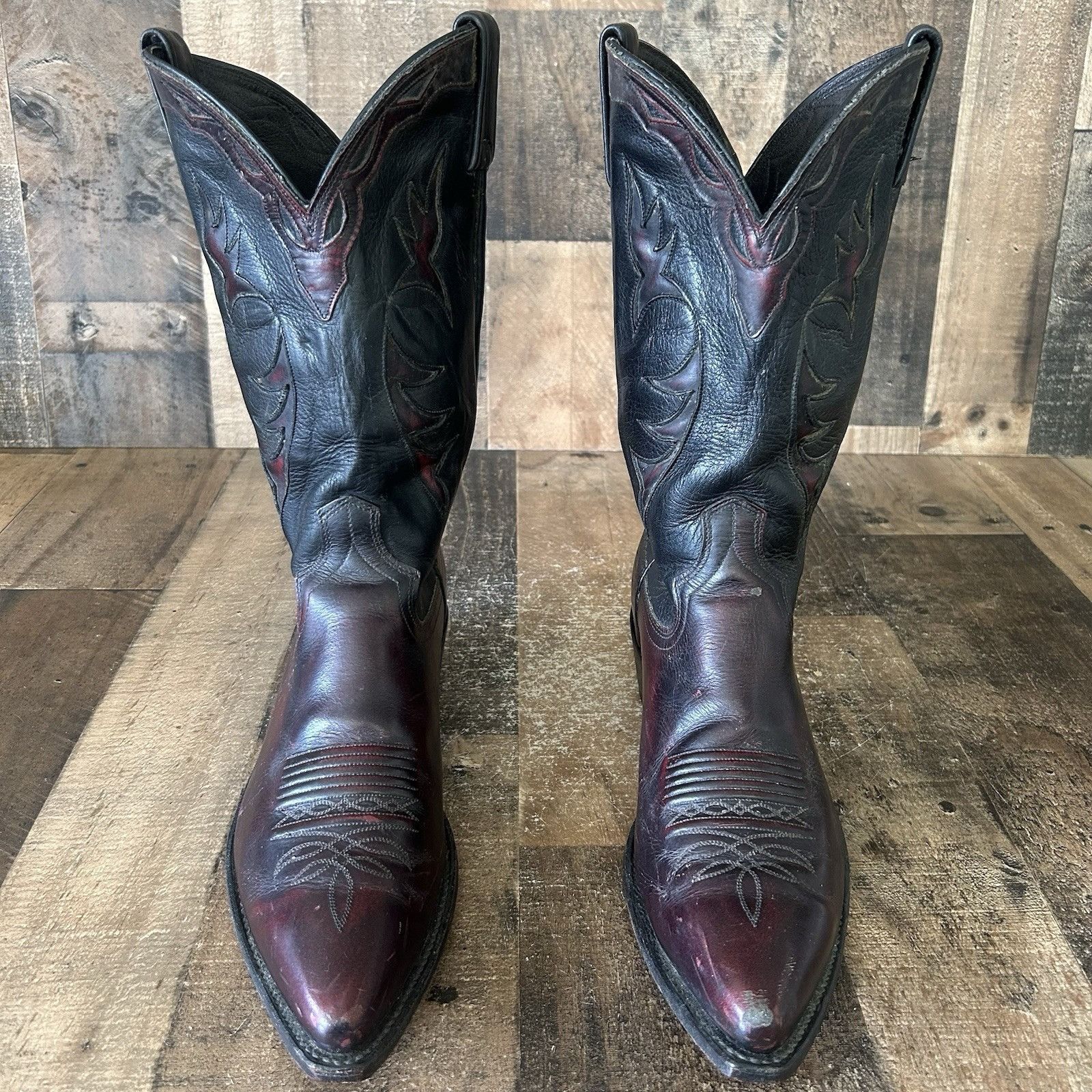 Men’s- Vintage Dan Post Western Boots- Black Cherry- 2112R- Size 10 1/2 DAN POST MEN main image 2