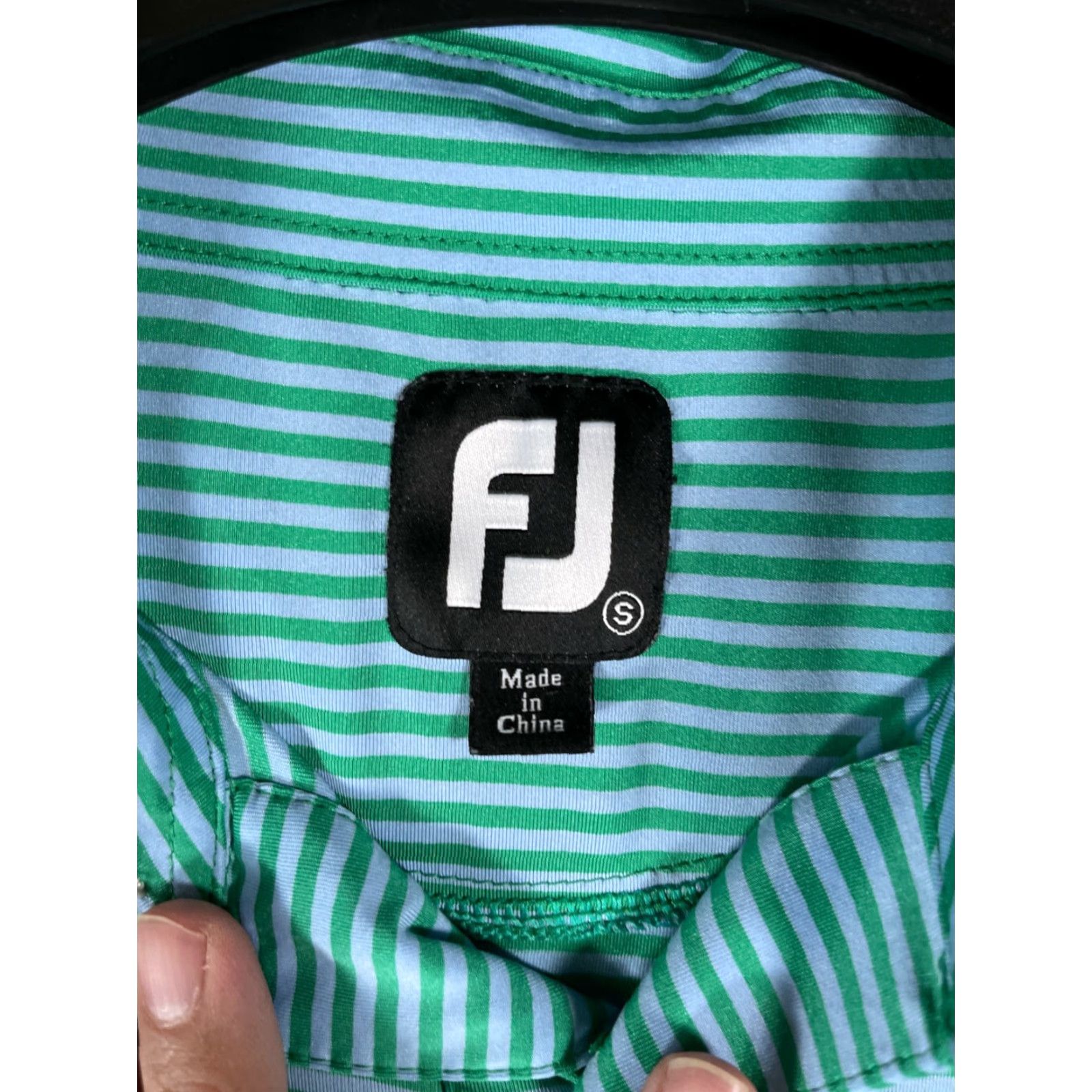 Footjoy FootJoy Polo Shirt Men M Green Striped Lightweight Golf Polo Shirt - FootJoy Men’s Polo Regular M Green Size US M / EU 48-50 / 2 - 3 Thumbnail