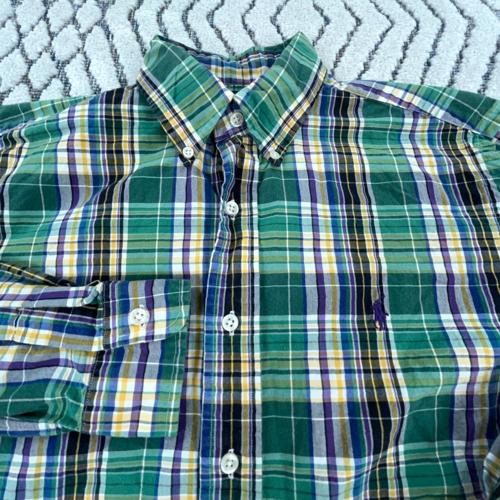 Ralph Lauren Ralph Lauren Shirt Men Medium Green Plaid Button-Up Classic Fit Poplin Tartan U8 Size US M / EU 48-50 / 2 - 3 Thumbnail