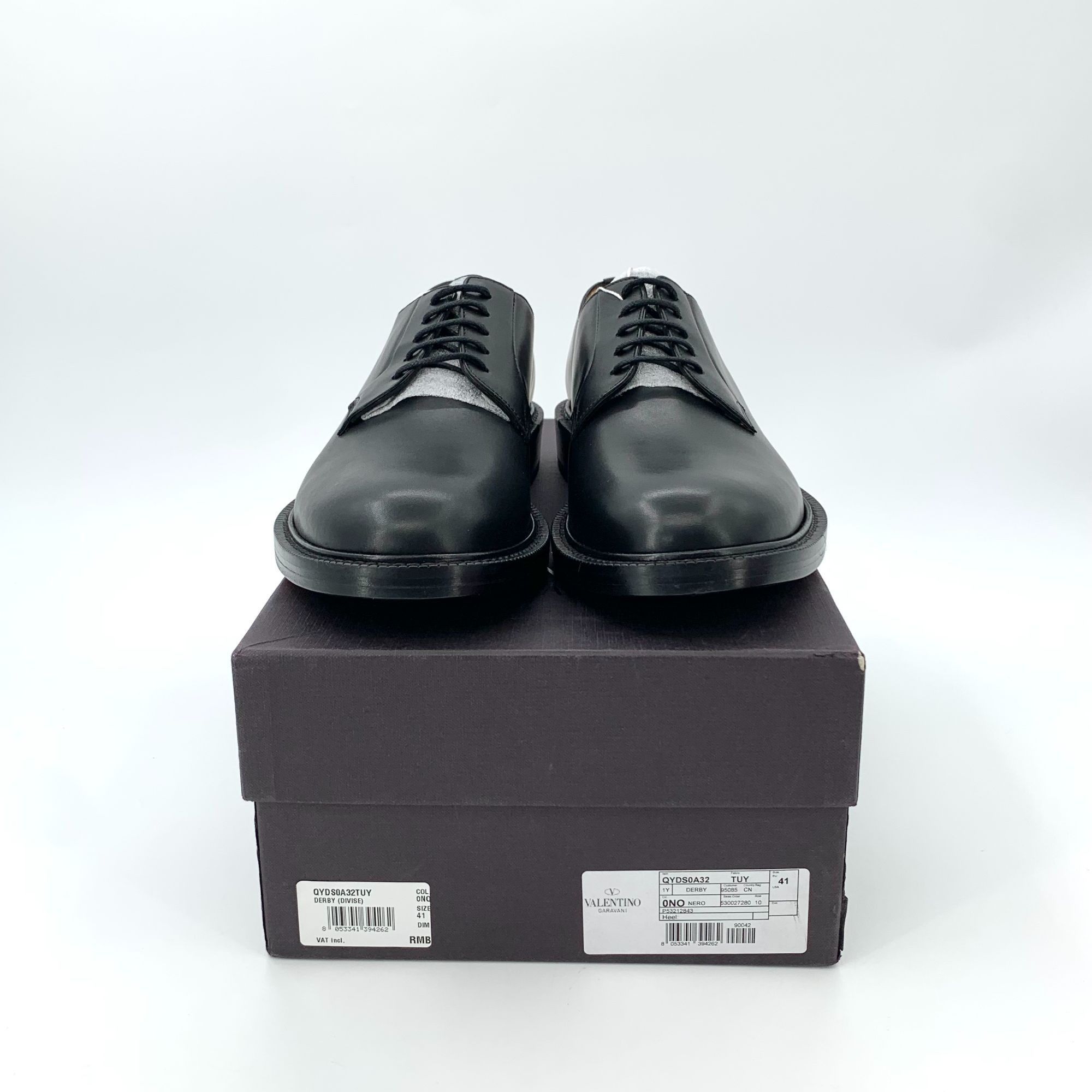 Valentino Valentino Garavani Mens Black Leather Lace-Up Shoes Size 41 Size US 7.5 / EU 40-41 - 1 Thumbnail