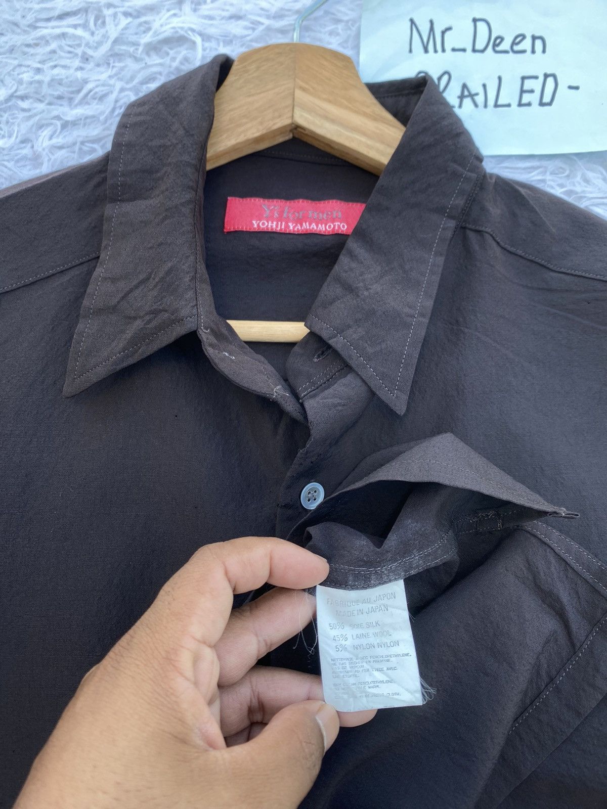 Yohji Yamamoto Rare Vintage 90s Yohji Yamamoto 50% Soie SILK Button Shirt Size US L / EU 52-54 / 3 - 10 Thumbnail