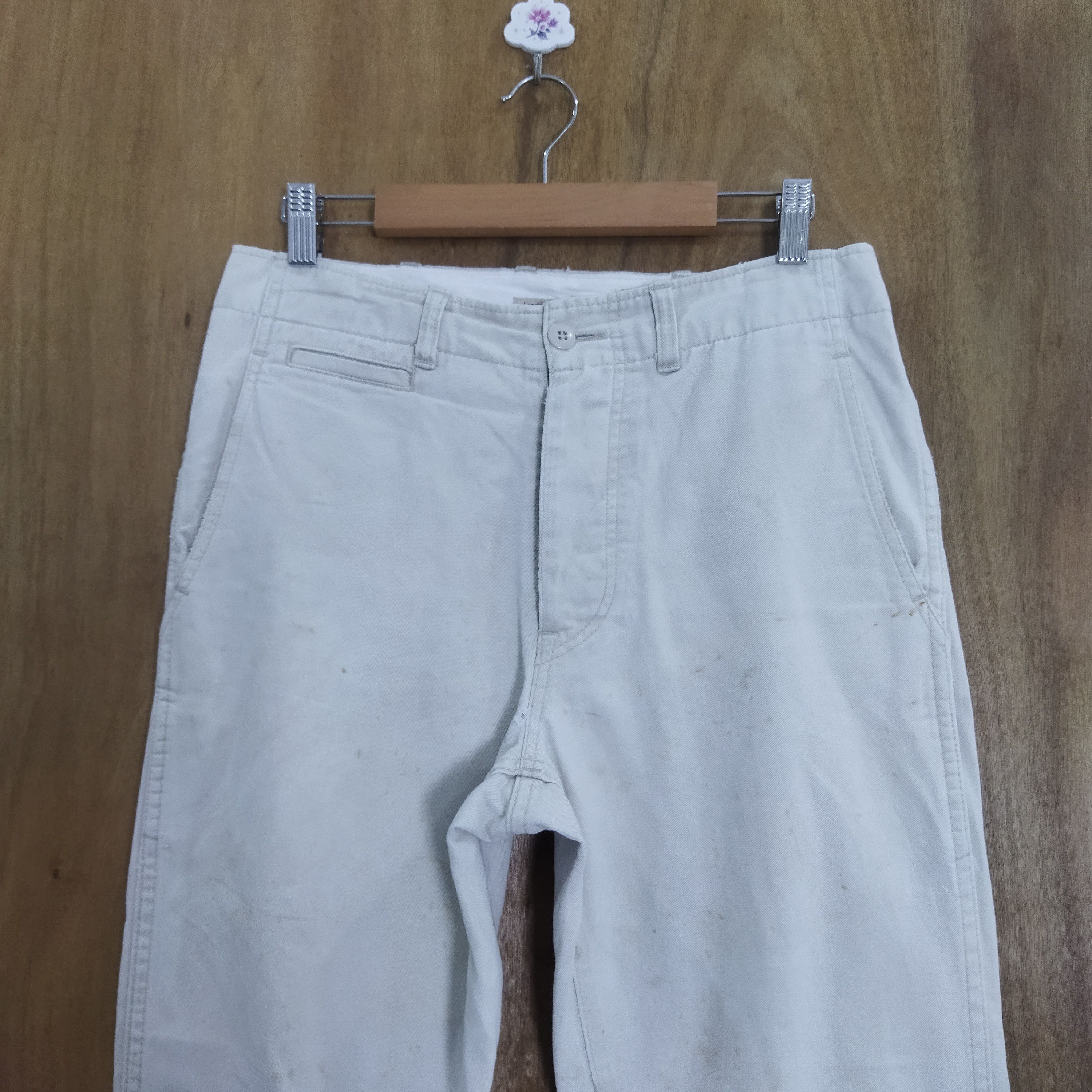 Japanese Brand LACQUER WHITE YELLOW CHINO PANTS Size US 34 / EU 50 - 2 Thumbnail