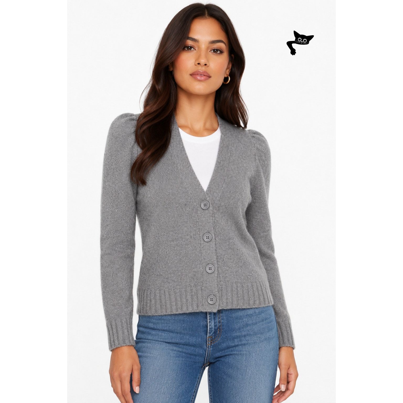 Bloomingdale's NWT C by Bloomingdales Gray Cashmere Cardigan Women XS Size XS / US 0-2 / IT 36-38 - 6 Thumbnail