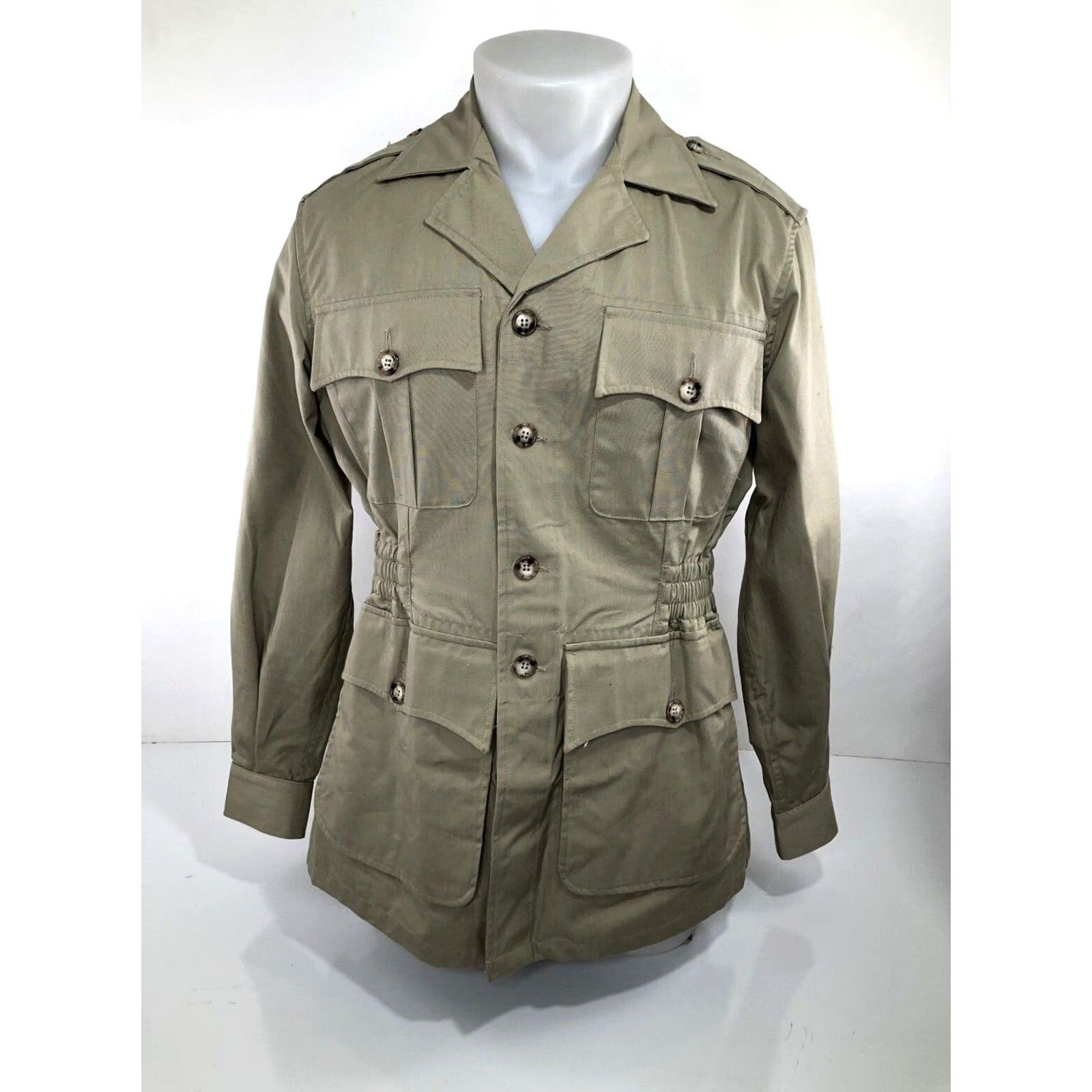 Vintage WILLIS & GEIGER Safari Jacket Shirt Womens S Khaki / Slightly Greenish Tan Grace Kelly The Legend NEW w TAGS Bush Poplin Safari Jacket Size S / US 4 / IT 40 - 2 Thumbnail
