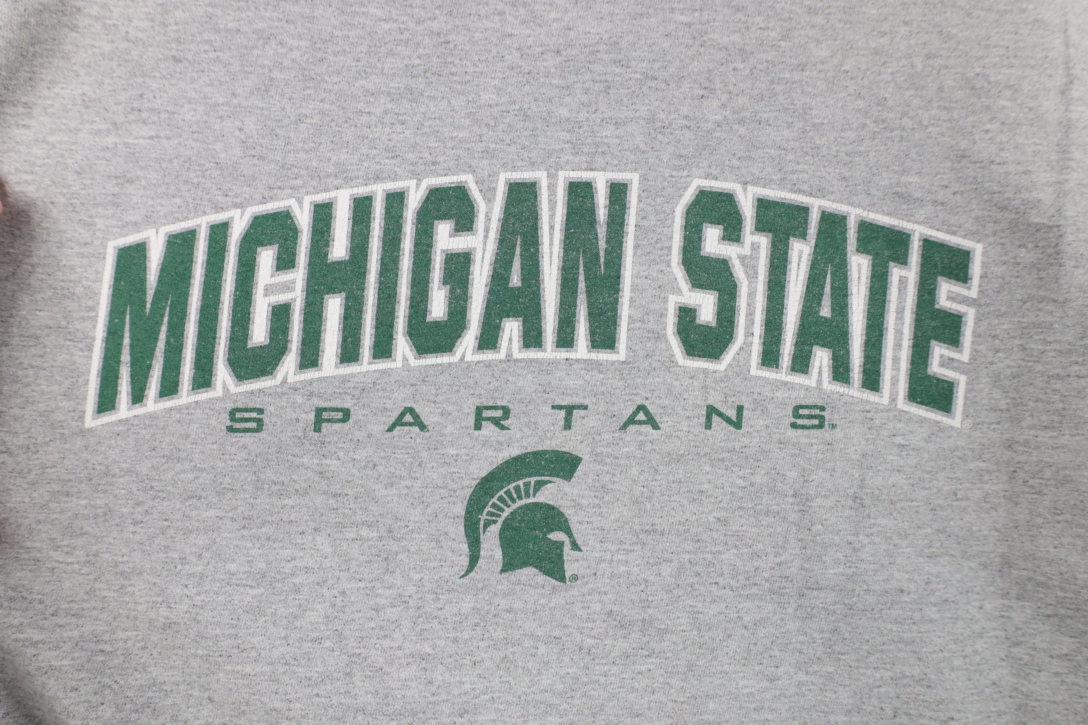 Vintage Vintage 90s Y2K Michigan State University T-Shirt Gray Size US L / EU 52-54 / 3 - 4 Thumbnail