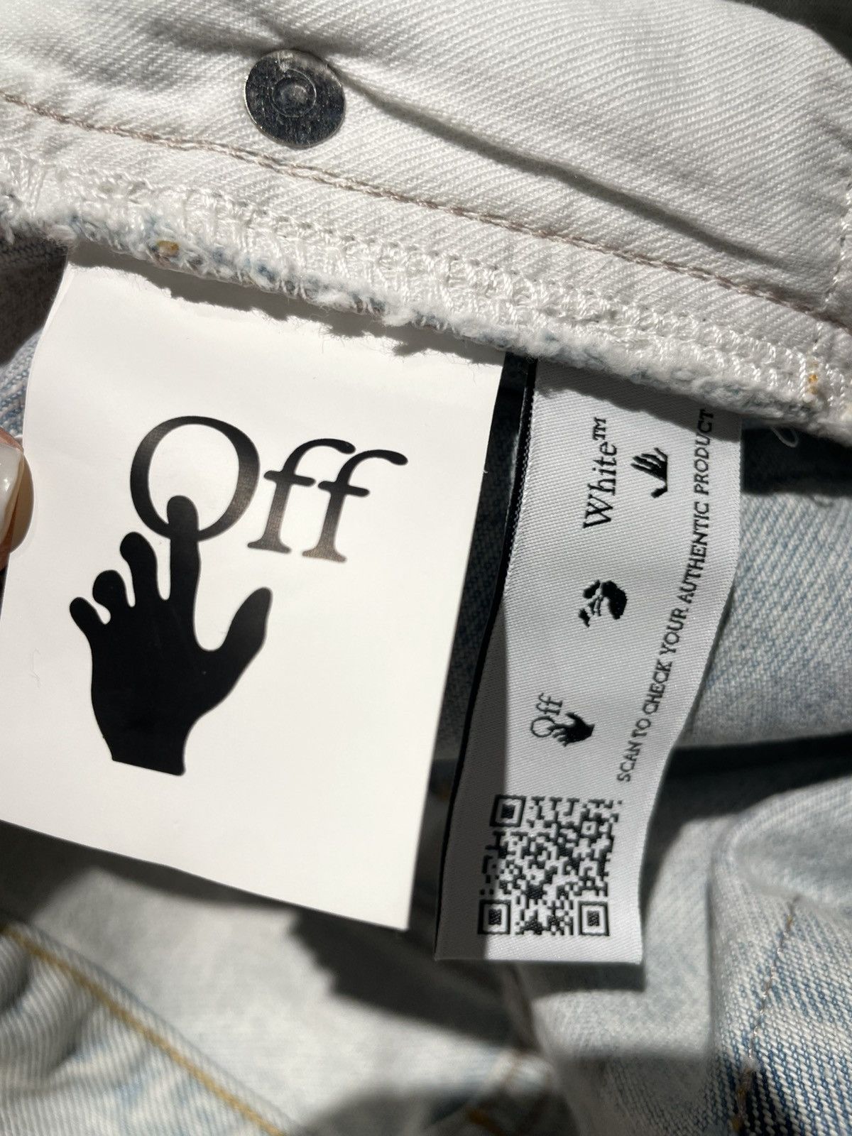 Off-White NWT Off-White Diag Tab Slim Jeans Blue White Size 34 Size US 34 / EU 50 - 8 Thumbnail