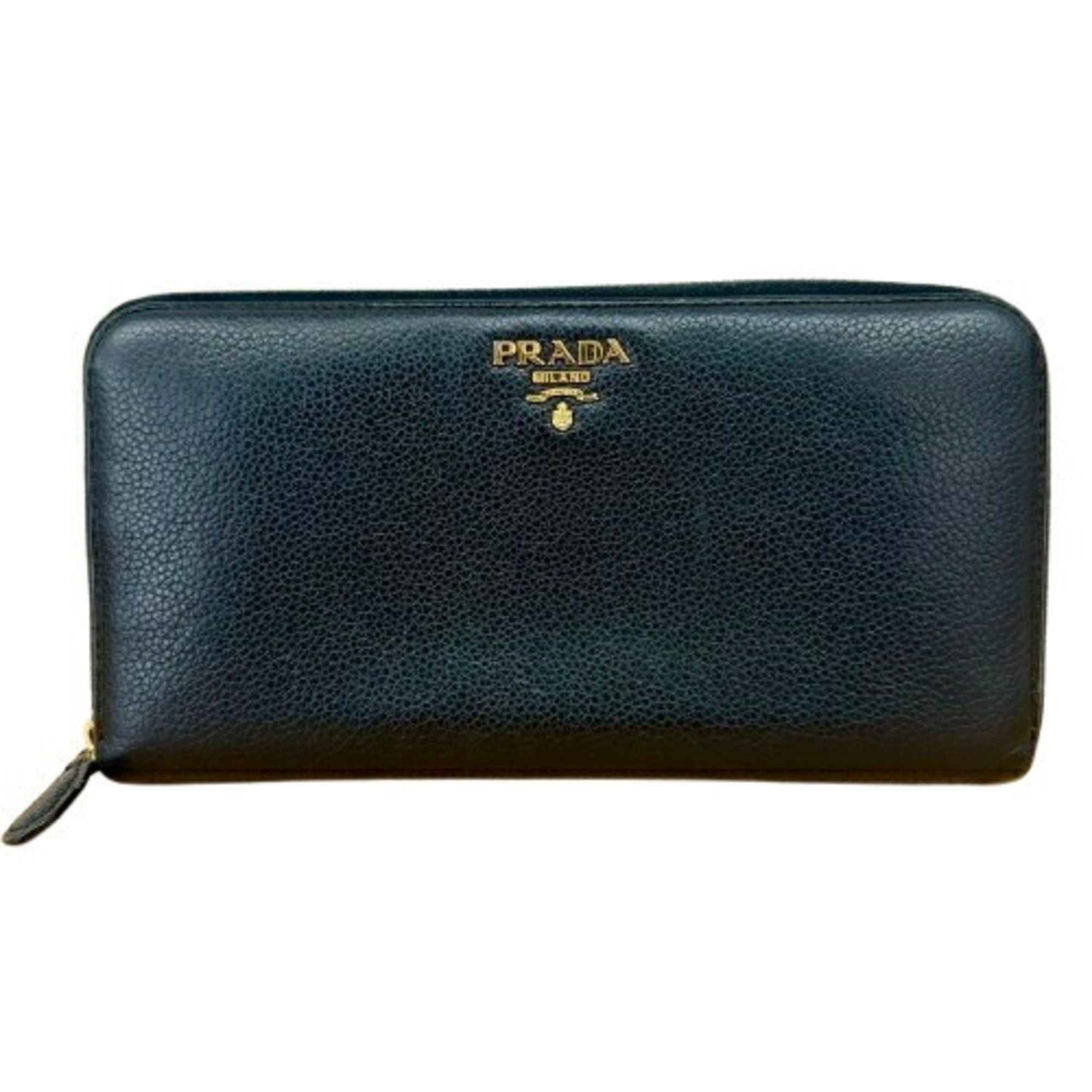 Prada PRADA Round Leather Long Wallet 1ML506 (Men's & Women's) Size ONE SIZE - 1 Thumbnail