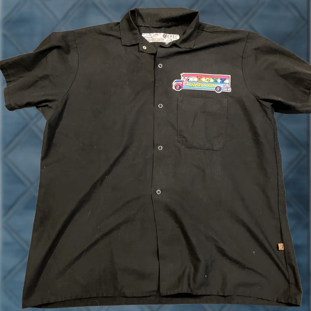 4SDESIGNS Chef Designs X Grateful Dead CUSTOM Work Shirt Large Black Short Sleeve Men L Size US L / EU 52-54 / 3 - 1 Thumbnail