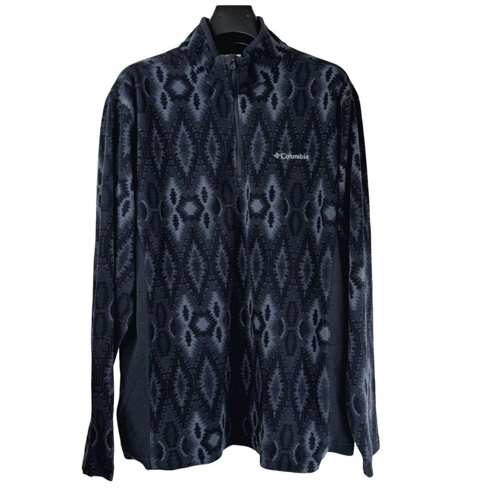Columbia COLUMBIA Men's Black/Grey 1/4 Zip Fleece Snowflake Design L Size US L / EU 52-54 / 3 - 1 Thumbnail