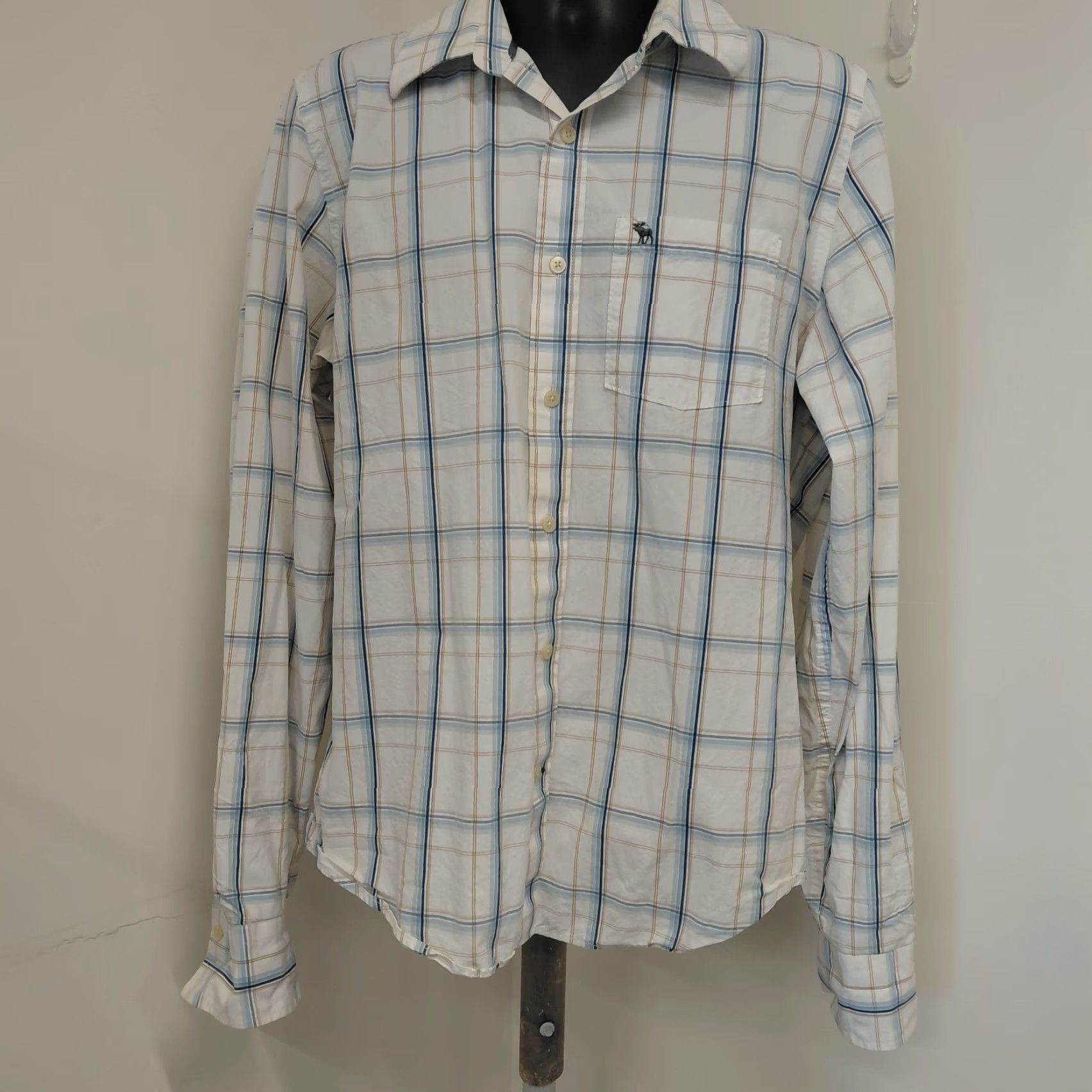 Abercrombie & Fitch Abercrombie And Fitch Muscle Shirt Men's XXL White Plaid Long Sleeve Button-Up Size US XXL / EU 58 / 5 - 2 Thumbnail