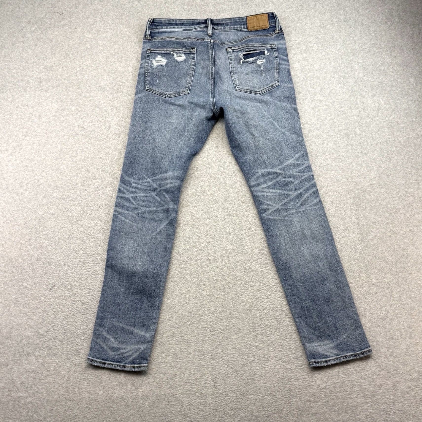 American Eagle Outfitters American Eagle Outfitters Jeans Athletic Skinny 34x34 Denim Blue Distressed AirFlex Modern Camouflage Mens Jeans Shirt? Size US 34 / EU 50 - 2 Thumbnail