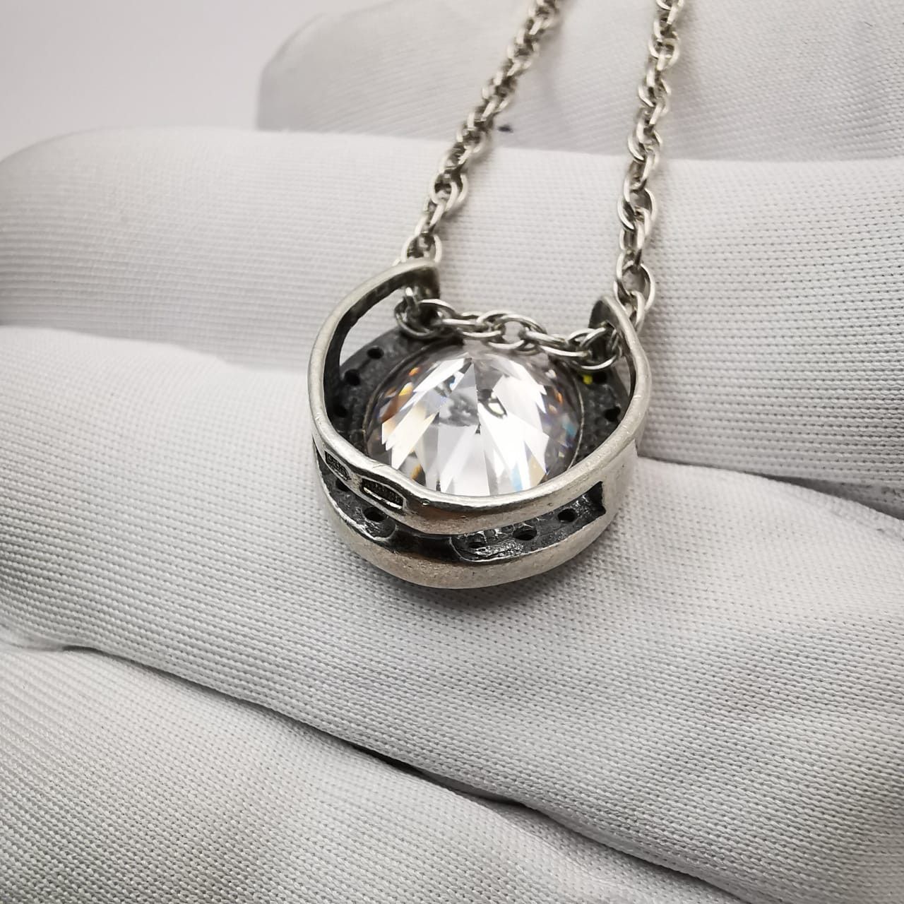 Sterling Silver × Vintage Vintage Lucky Pendant 925 sterling silver, Cubic Zirconia Size ONE SIZE - 8 Thumbnail