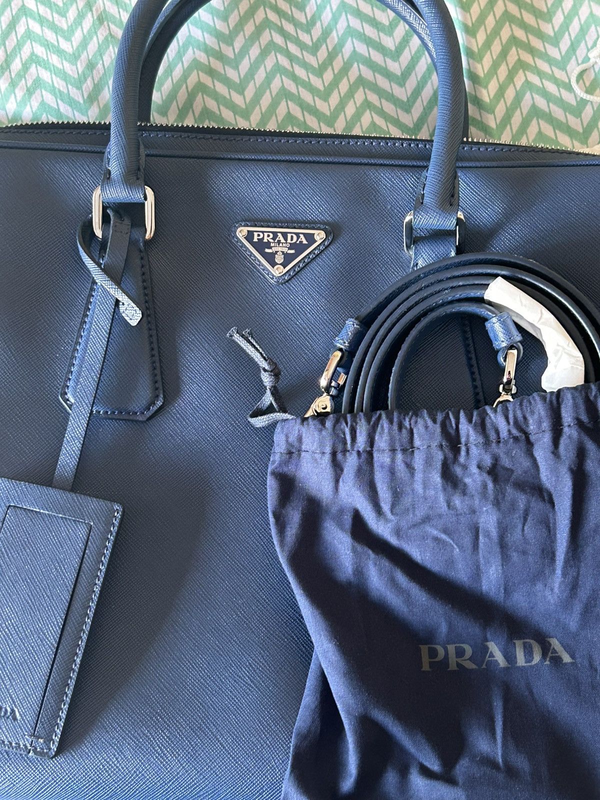 Prada Prada saffiano leather 24/7 grained laptop bag Size ONE SIZE - 2 Thumbnail