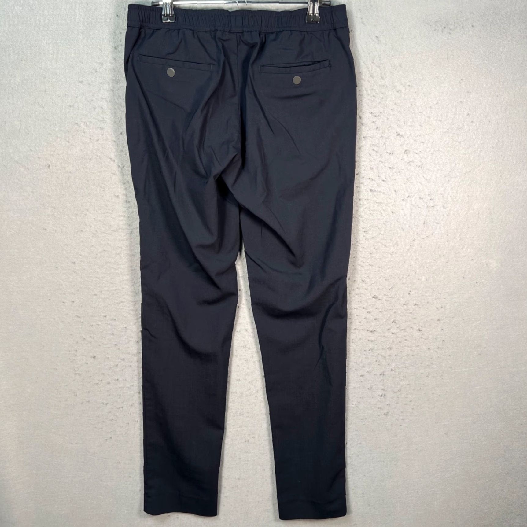 Sandro Sandro Pants WOMENS 38 Black Slim Fit Wool Blend Drawstring Front Flat Waist 27 In Inseam 32 In Chino Tapered Style Size 26" / US 2 / IT 38 - 2 Thumbnail