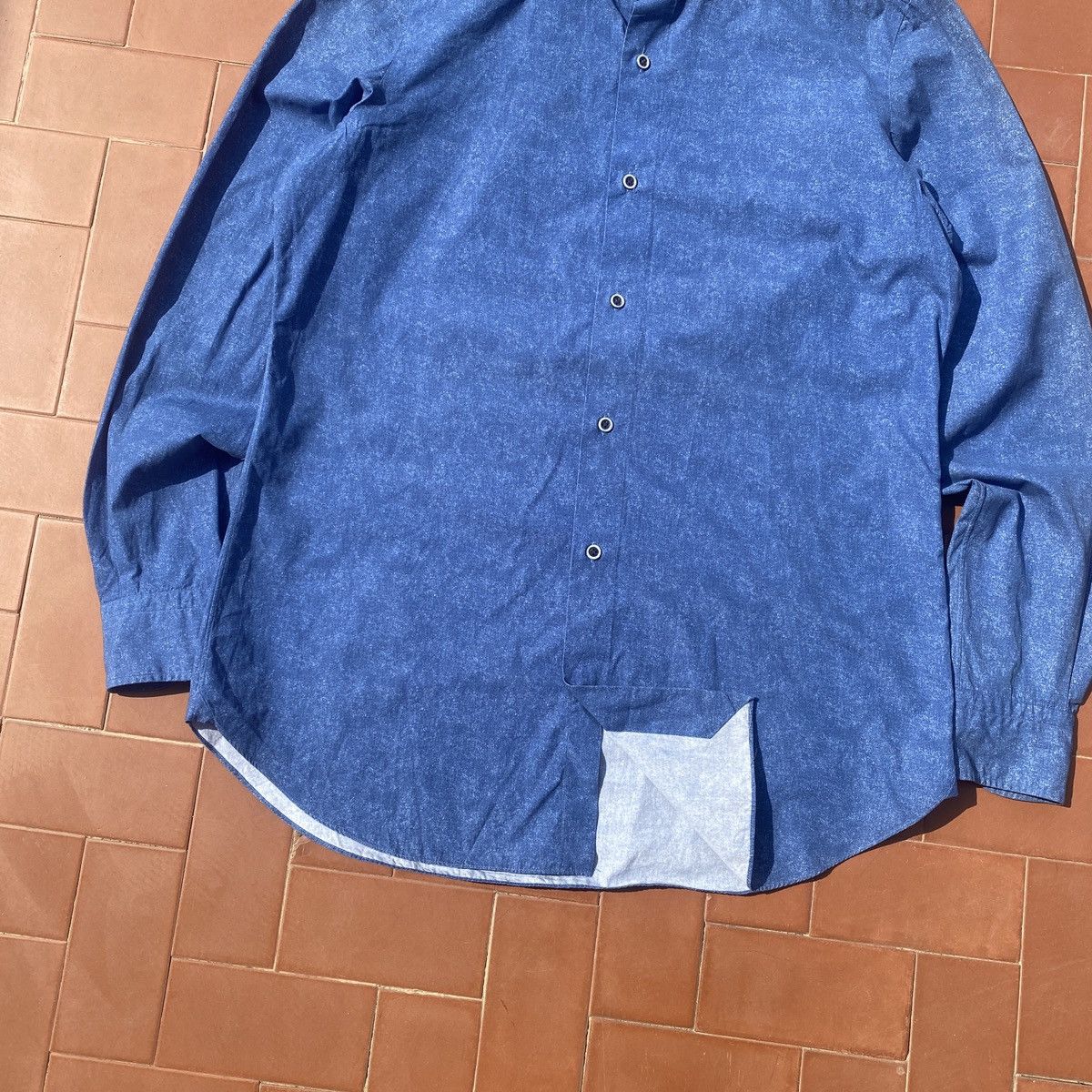 Other Men’s CAMICERIA TEXTURED BLUE PRINT COTTON SHIRT SIZE 41 Size US L / EU 52-54 / 3 - 3 Thumbnail