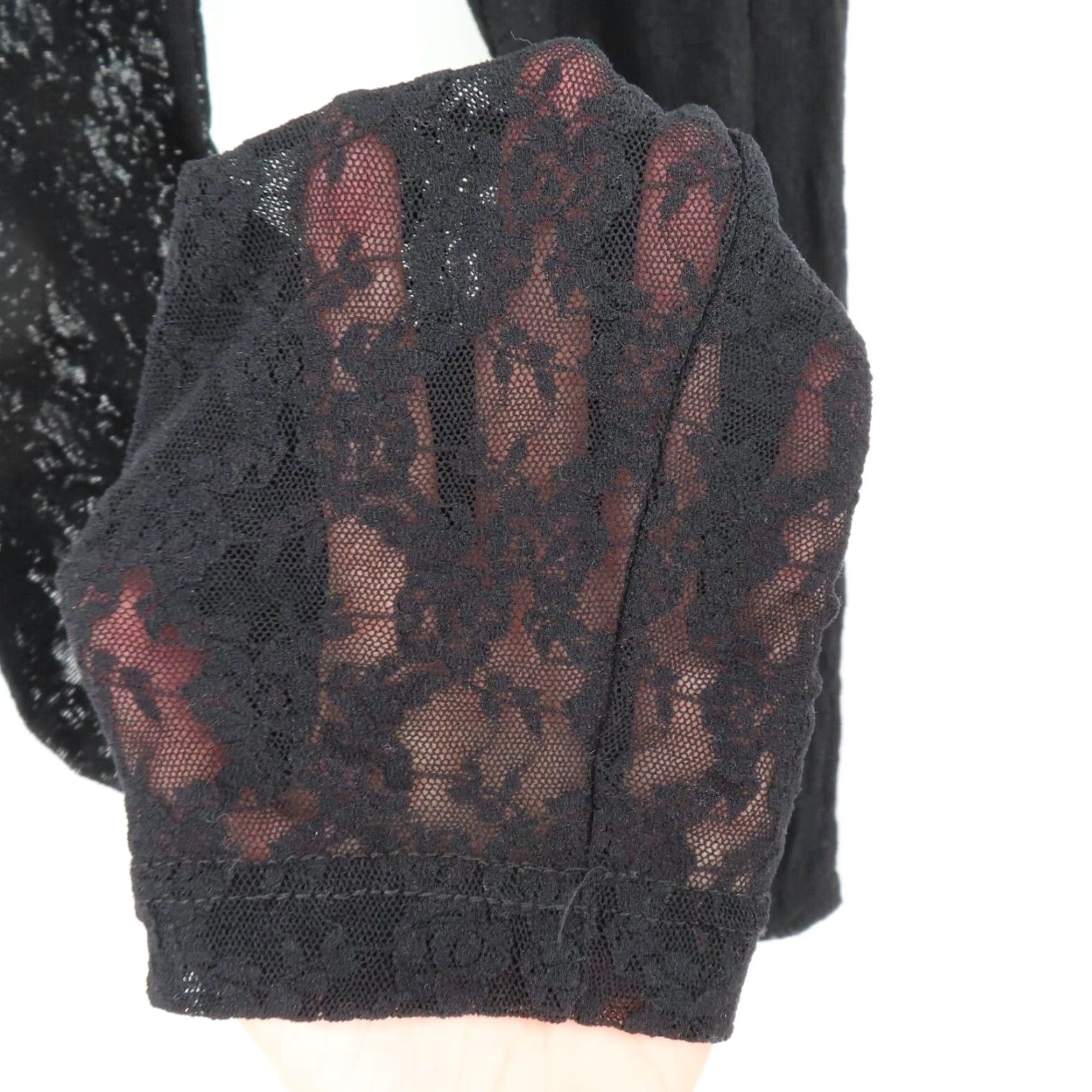 Alice + Olivia Alice + Olivia Women M Black Floral Sheer Lace Footless Leggings Jegging Pants Size 32" / US 10 / IT 46 - 3 Thumbnail