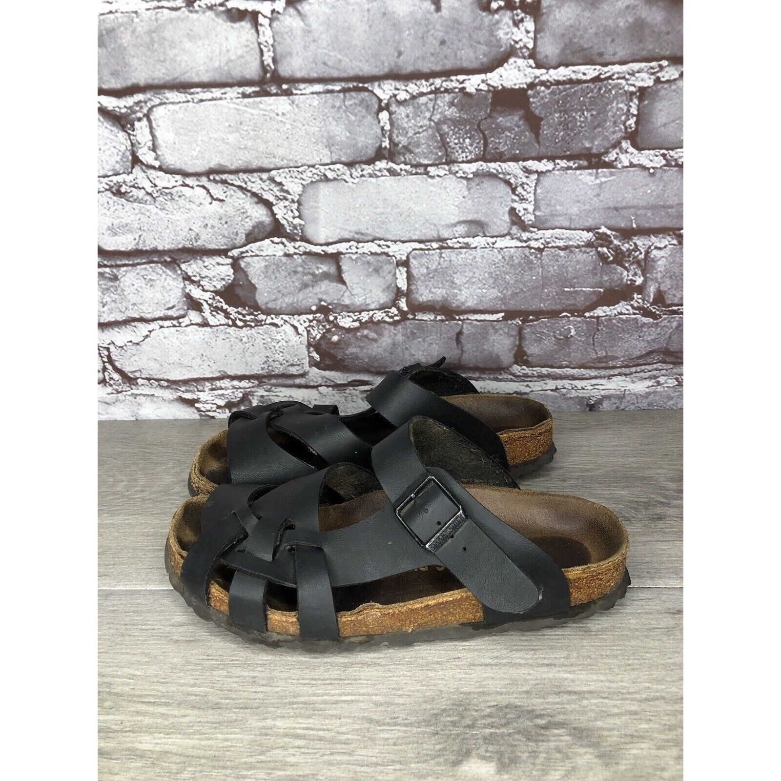 Birkenstock Birkenstock Pisa Black Leather Strappy Slides Cork Sandals W Size US 5.5 / IT 35.5 - 4 Thumbnail