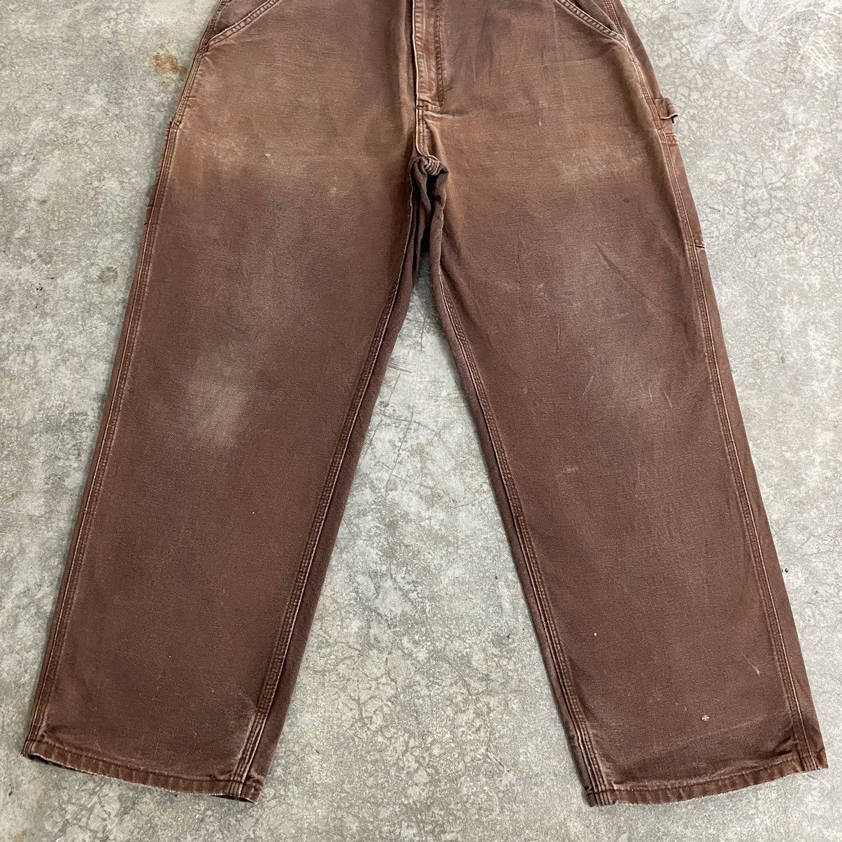 Carhartt Vintage Carhartt Faded Brown Carpenter Workwear Pants Size US 38 / EU 54 - 5 Thumbnail