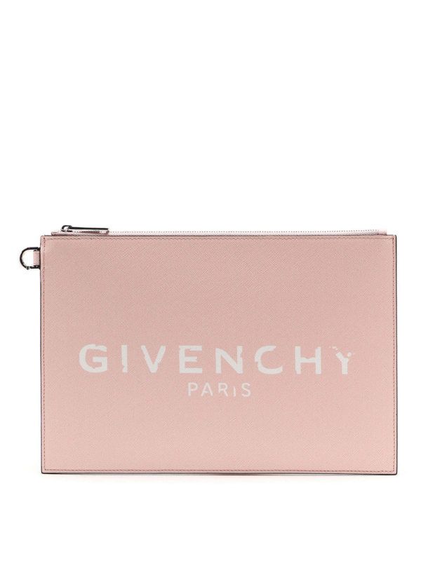 Givenchy o1srvl11e1224 Size: OS/Logo Print Clutch in Pink Size ONE SIZE - 1 Thumbnail
