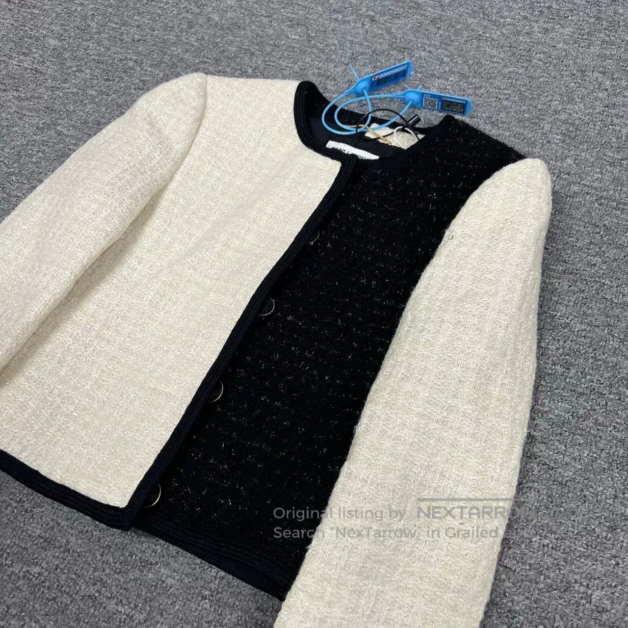 Saint Laurent Paris Saint Laurent Black White Tweed Jacket. Size XXS / US 00 / IT 34 - 3 Thumbnail