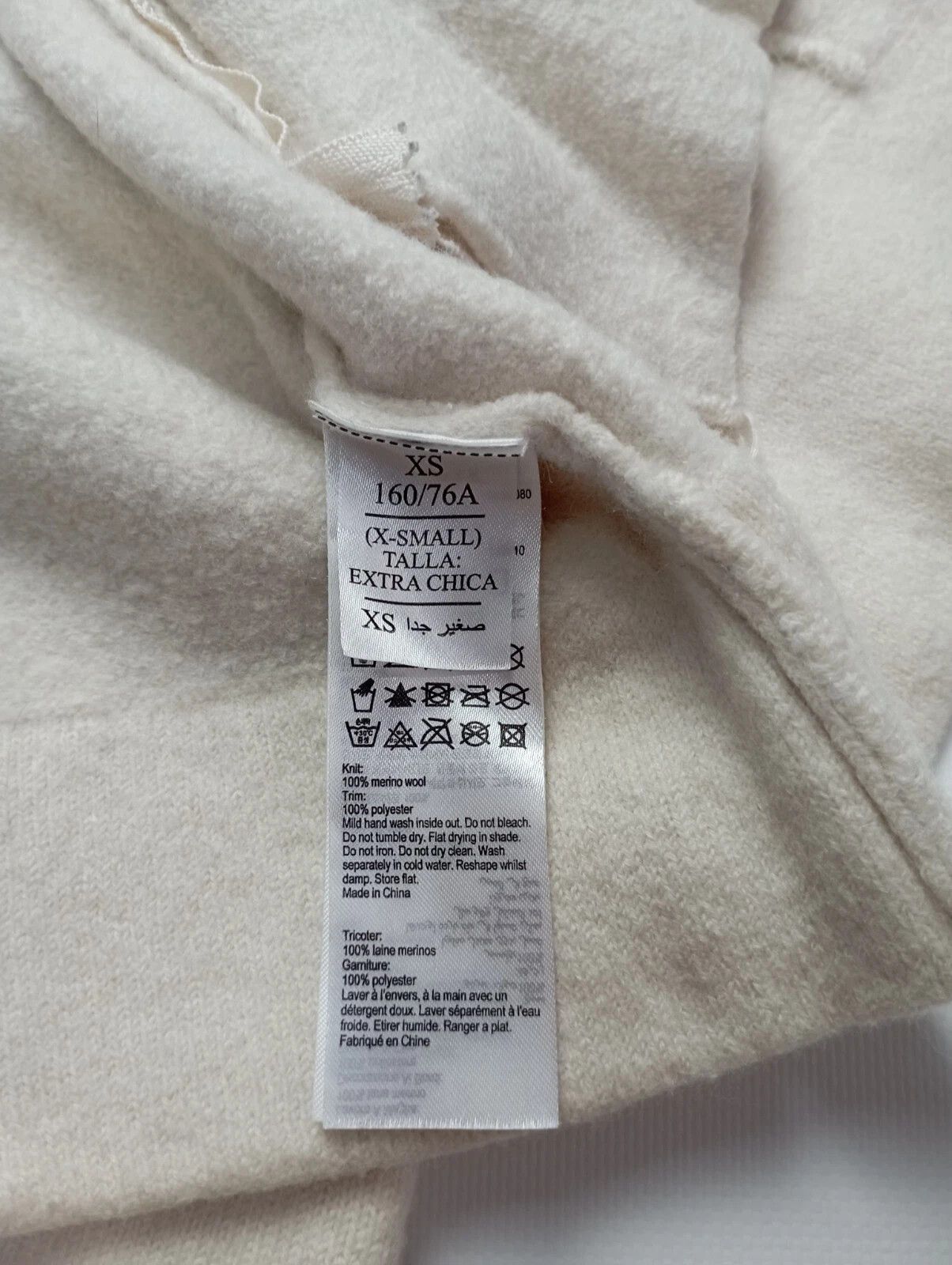 Allsaints AllSaints Robyn Biker Merino Wool Jacket Ivory – Size XS–S Size XS / US 0-2 / IT 36-38 - 12 Thumbnail