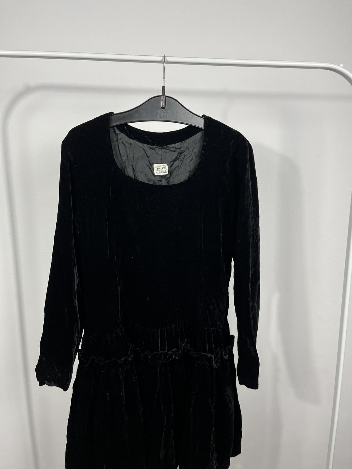 Sisley Vintage Sisley Velvet Mini Dress Made in Italy Ruffle Hem Size M / US 6-8 / IT 42-44 - 2 Thumbnail
