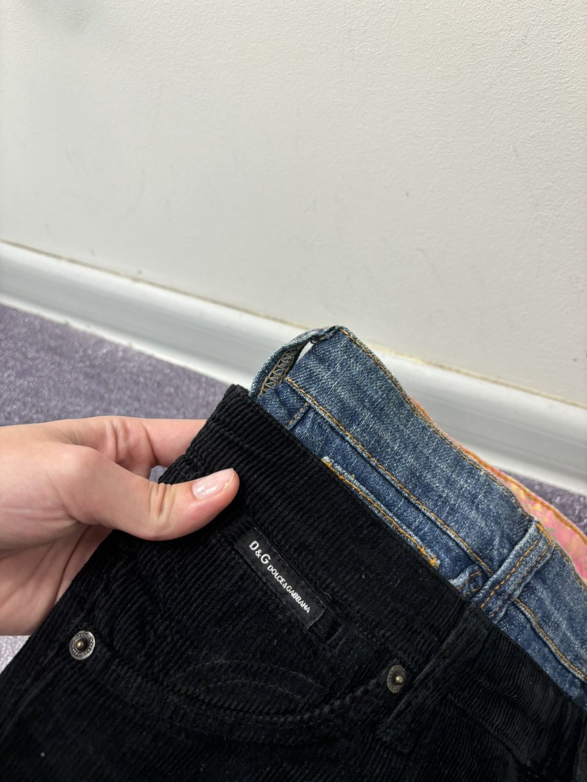 Dolce & Gabbana Vintage Dolce & Gabbana Lovely Women’s Black Corduroy Jeans Size 27" / US 4 / IT 40 - 8 Thumbnail