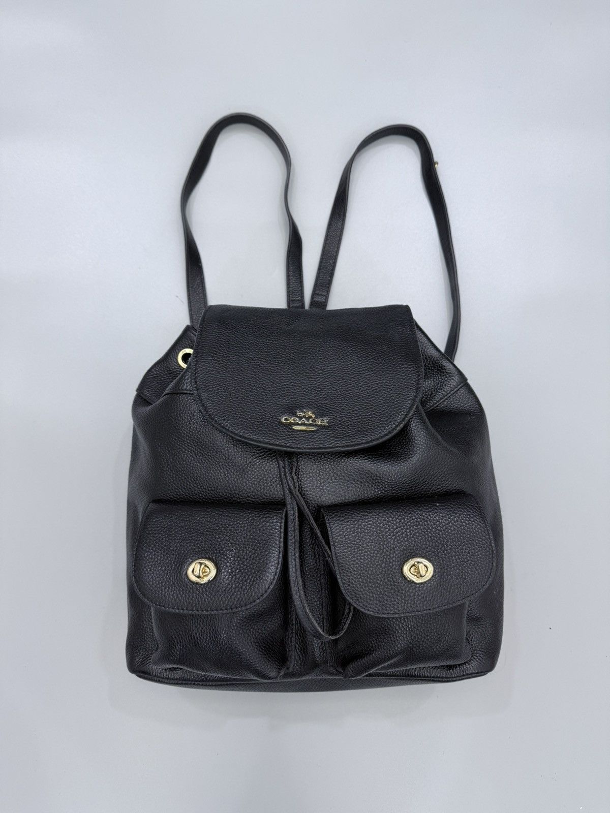 Coach Coach New York Signature Black Genuine Leather Backpack Size ONE SIZE - 1 Thumbnail