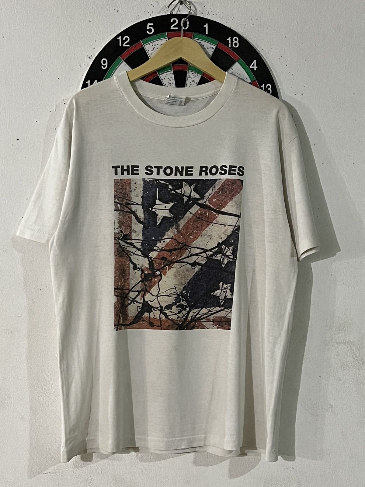 image of Band Tees x The Rolling Stones Vintage The Stone Roses in White, Men's (Size Large)