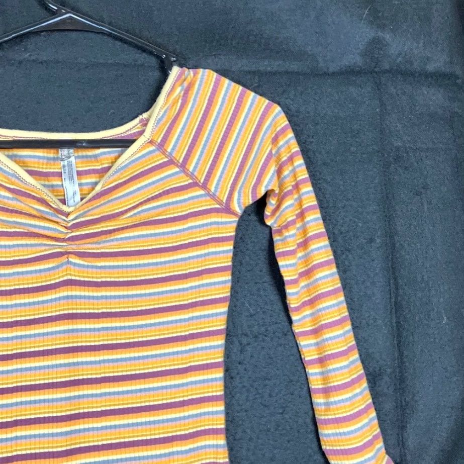 Free People Free People Bodysuit Yellow Striped One Piece Womens S XS Put a Stripe On It Thong Back Preppy casual normcore Cute Size S / US 4 / IT 40 - 5 Thumbnail