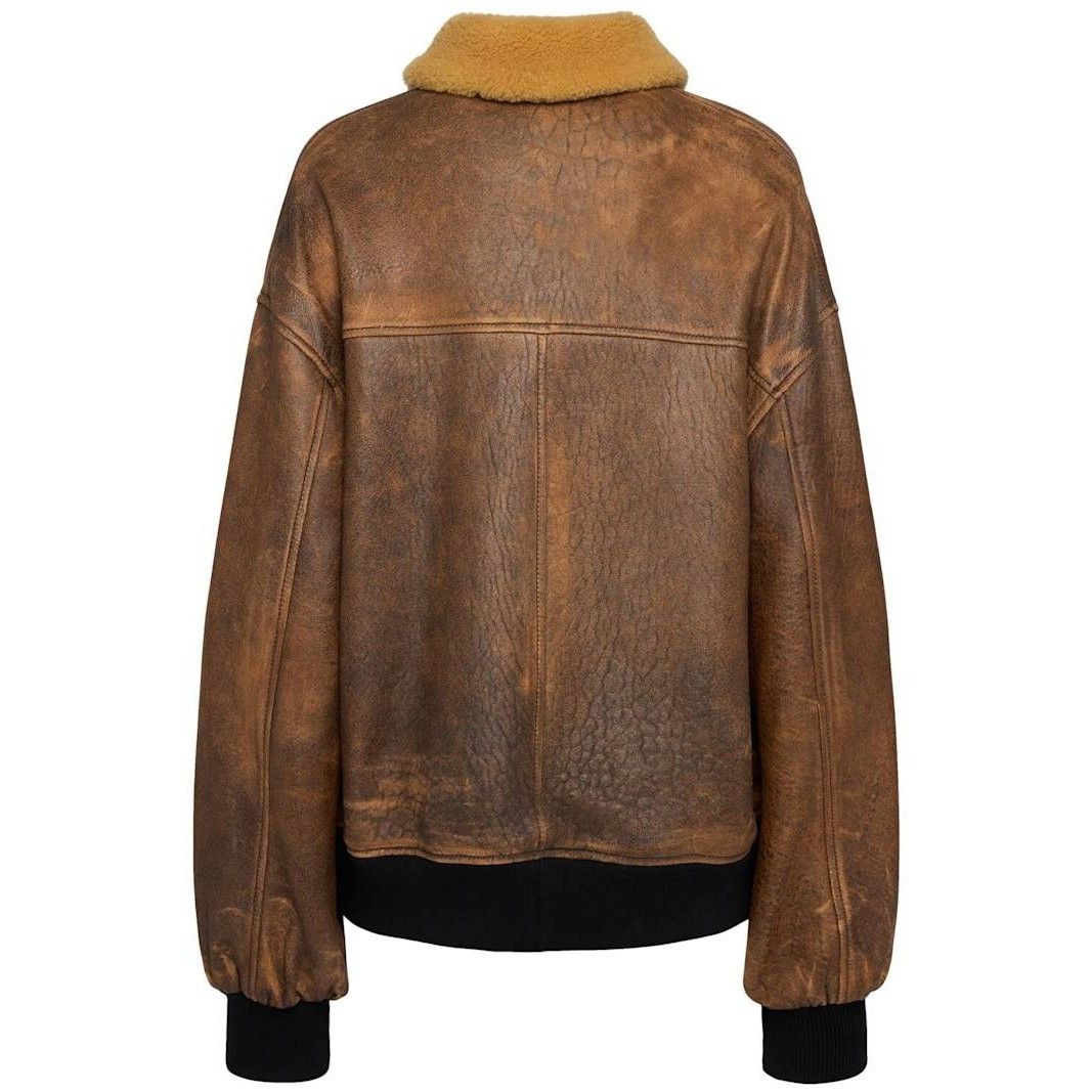 KHAITE KHAITE Sandor Bomber Brown Leather Jacket New/Authentic (Wom Size XS / US 0-2 / IT 36-38 - 2 Thumbnail