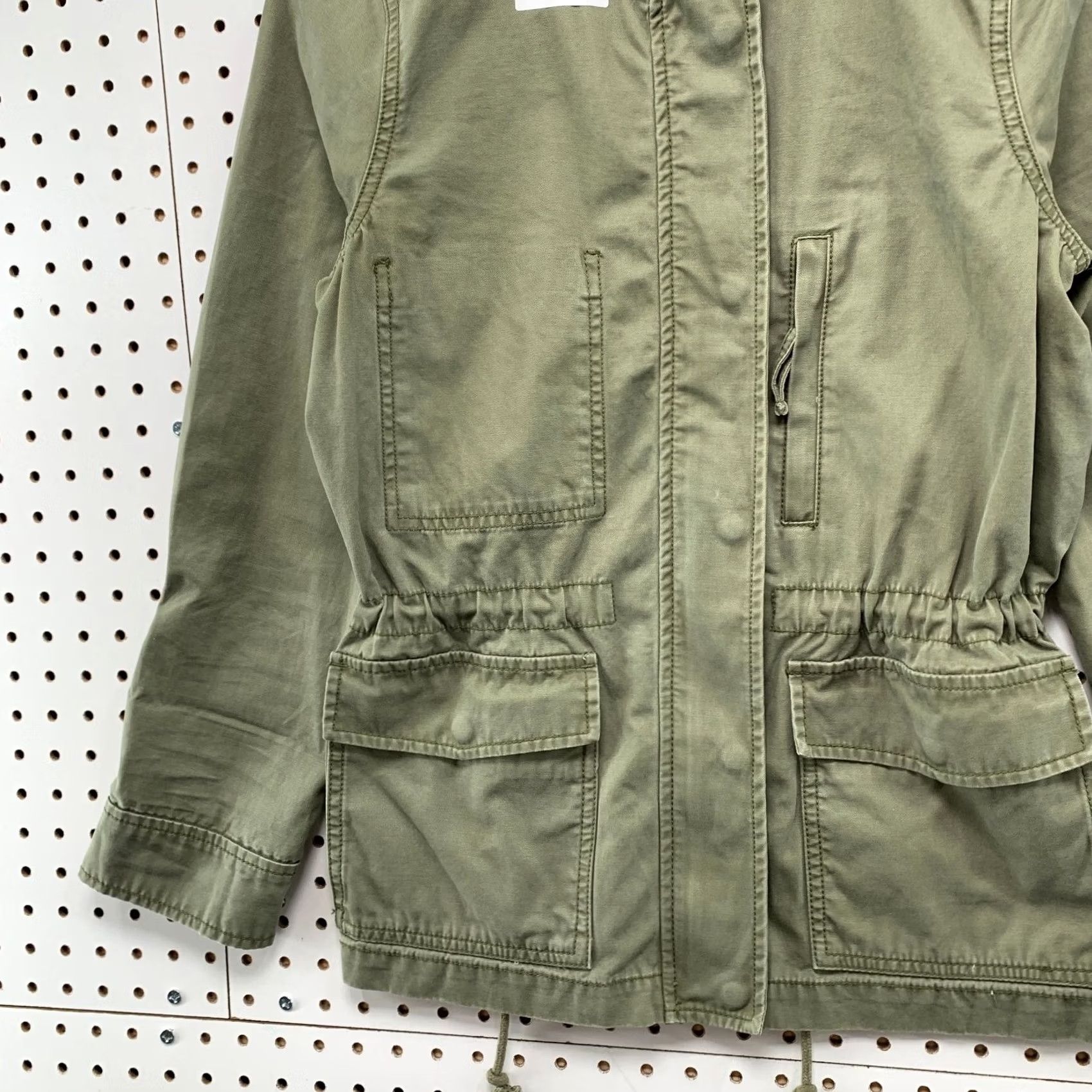 Madewell Madewell Military Zip Jacket Womens Small Army Green Canvas Cinch Jacket Size S / US 4 / IT 40 - 3 Thumbnail