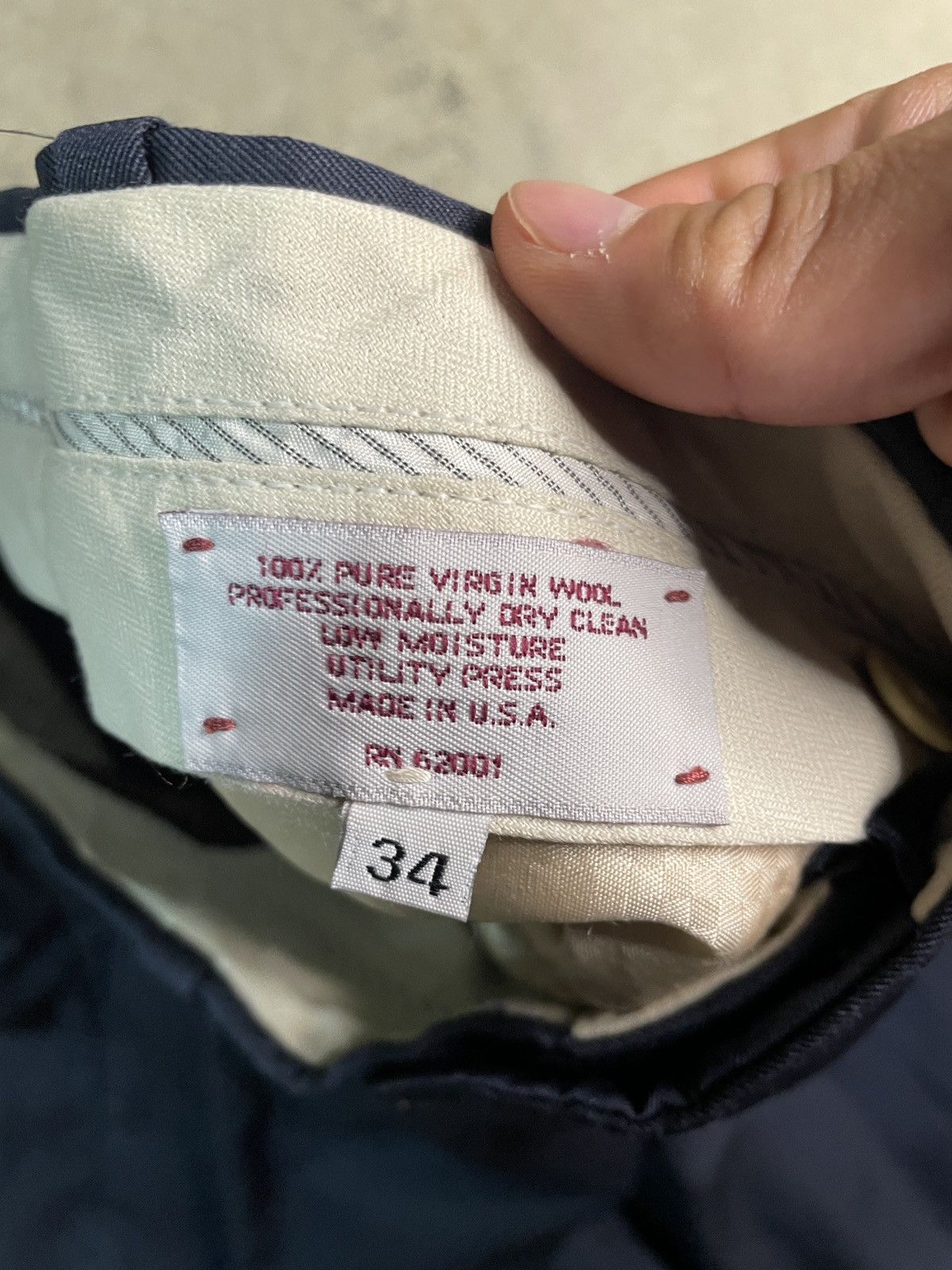 Nordstrom VTG 90s Nordstrom 100% Virgin Wool Made In USA Slacks Pants Size US 34 / EU 50 - 5 Thumbnail