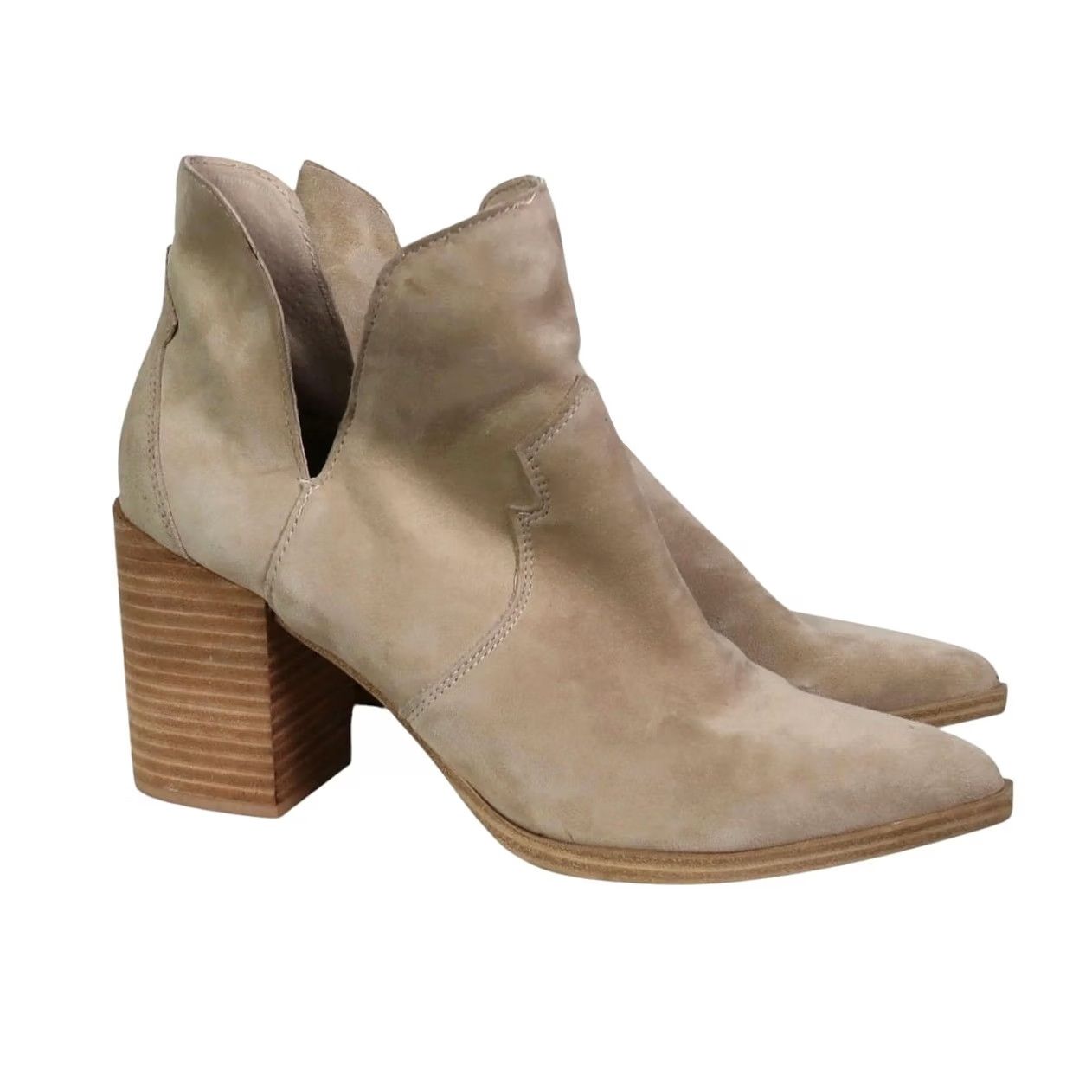 Steve Madden Steve Madden Chaya Tan Suede Pointed Toe Cut-Out Ankle Boots Women 9 Bootie Western/Casual Size US 9 / IT 39 - 4 Thumbnail