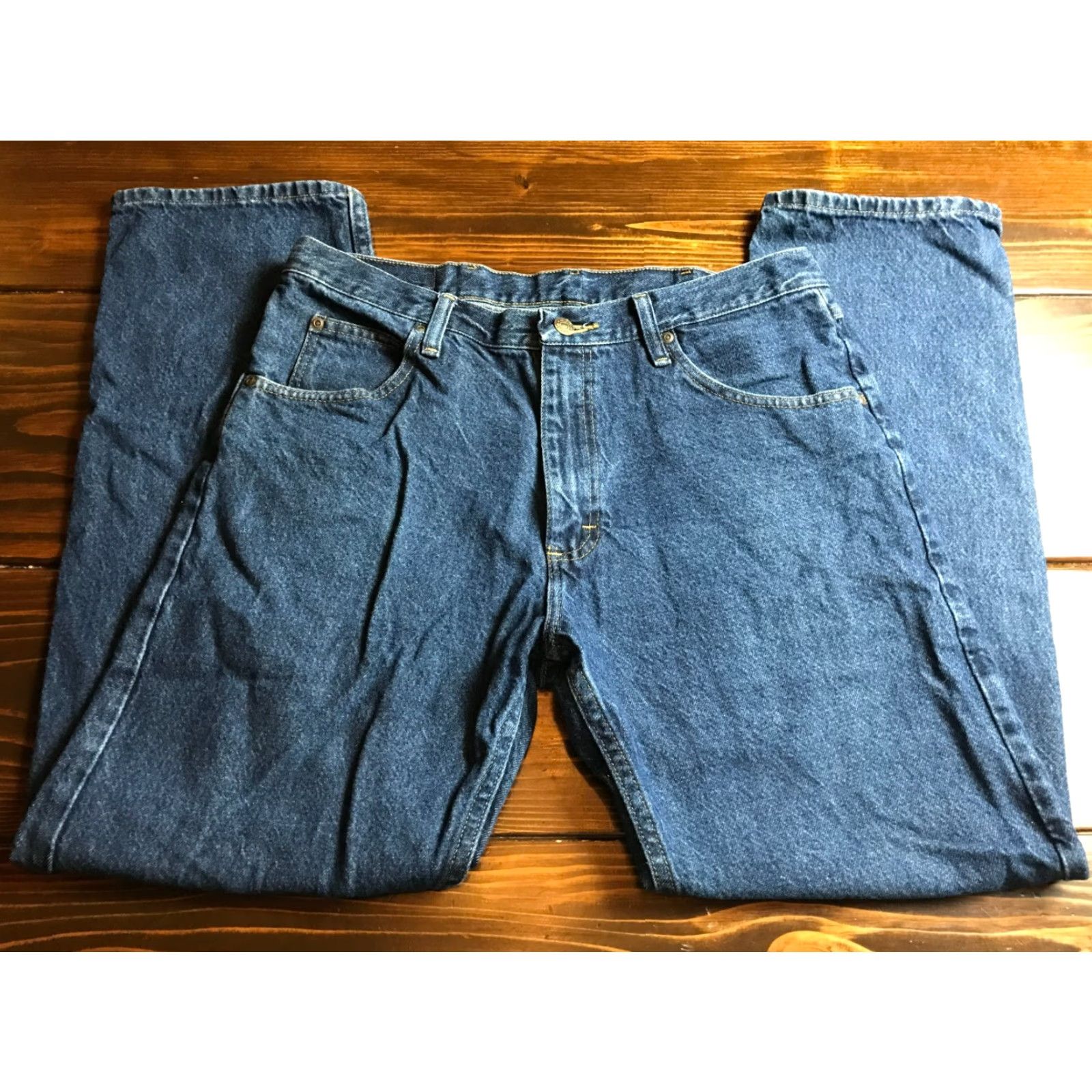 Wrangler Wrangler Jeans Men's 34x30 Blue Denim Straight Leg Jeans? (Old: Wrangler Jeans) Size US 34 / EU 50 - 2 Thumbnail