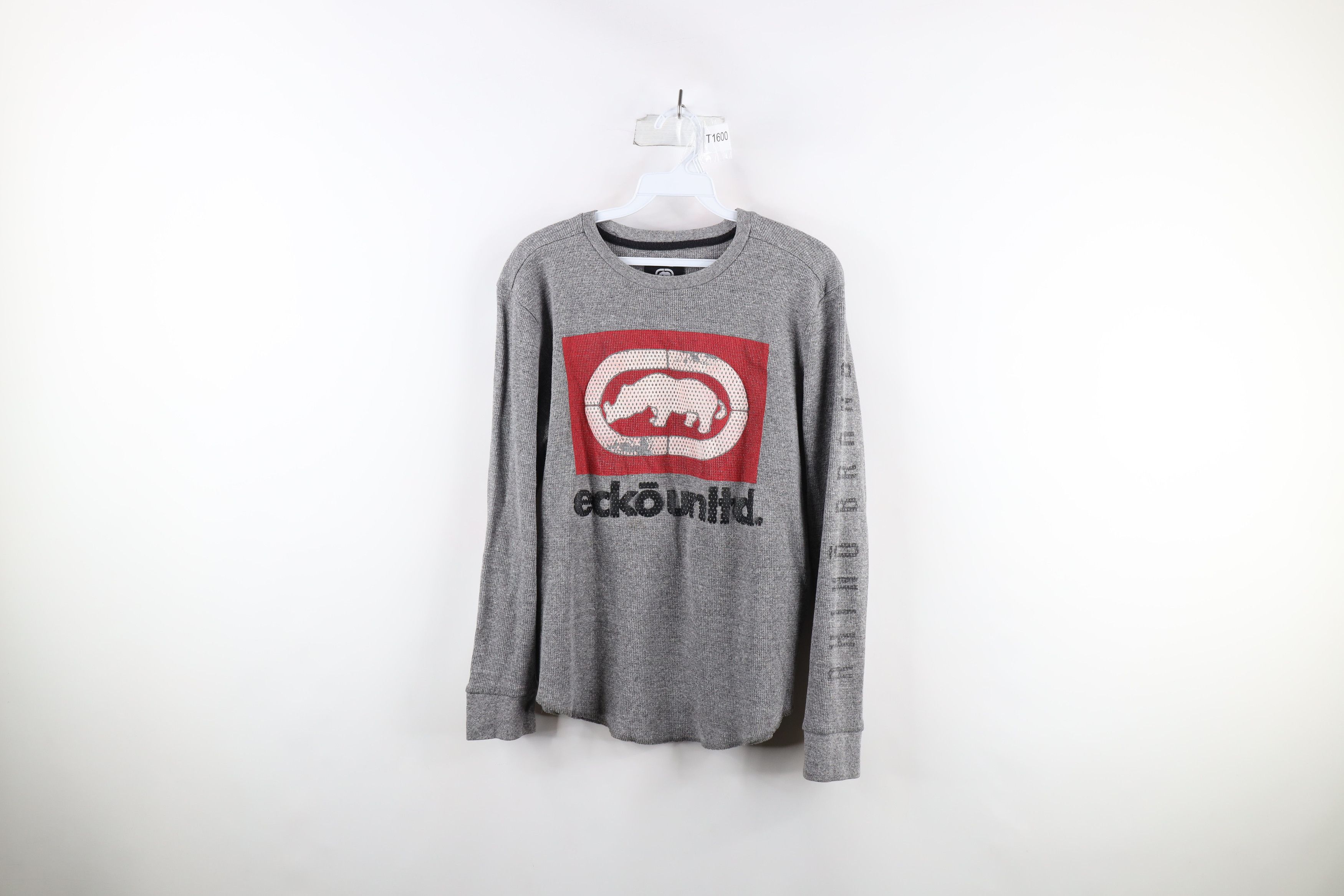 Ecko Unltd. × Vintage Vintage Ecko Thermal Waffle Knit Long Sleeve T-Shirt Gray Size US S / EU 44-46 / 1 - 1 Thumbnail
