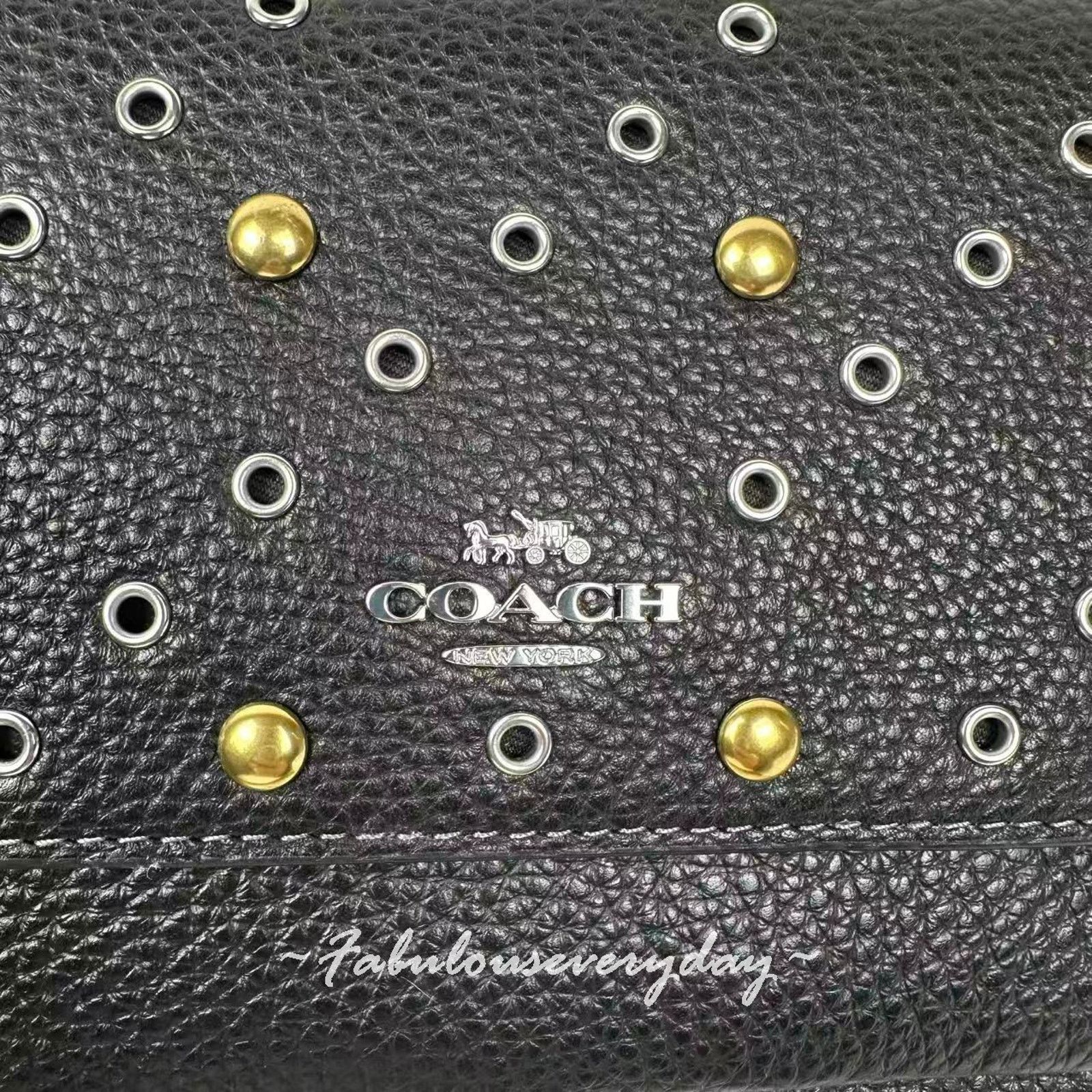 Coach Coach Mini Klare Crossbody Bag Rivets Leather/Silver/Black Size ONE SIZE - 5 Thumbnail
