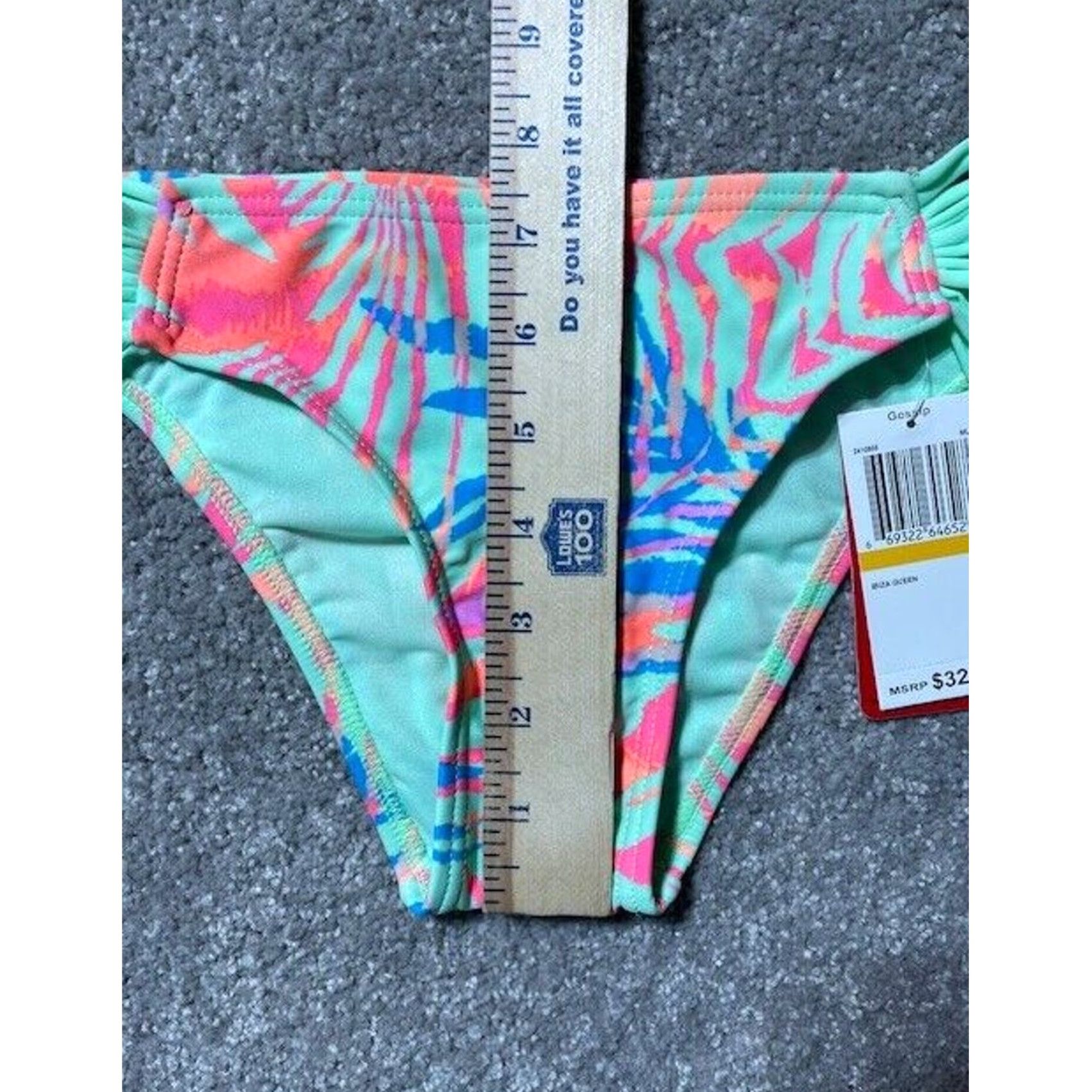 Swims Gossip Bikini Swim Bottom S Pastel Neon Zebra Print Lightweight Floral Green Regular Women Beach Colorful Retro Y2K Festival Resort Size 28" / US 6 / IT 42 - 4 Thumbnail