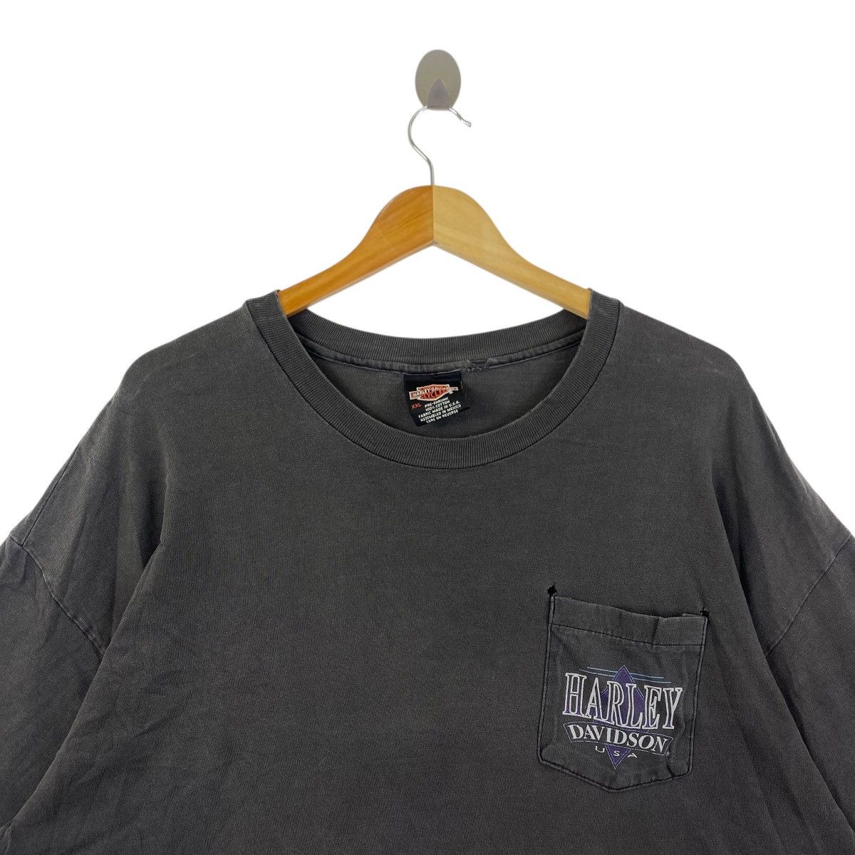 Harley Davidson Vintage 90s Trashed HARLEY-DAVIDSON Motorcycle T Shirt Size US XXL / EU 58 / 5 - 2 Thumbnail