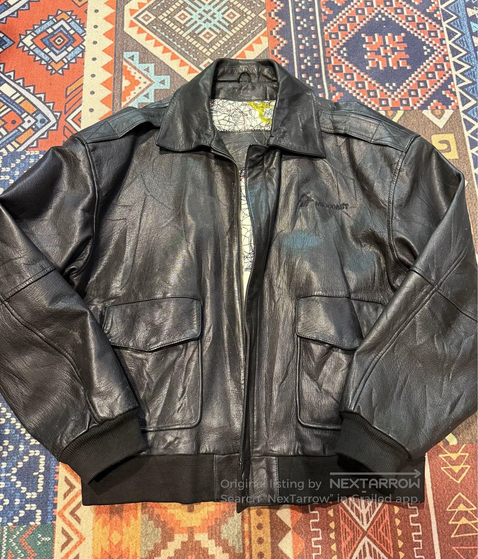 Japanese Brand Vintage Leather A2 Jacket from Pakistan. Size US XL / EU 56 / 4 - 1 Thumbnail