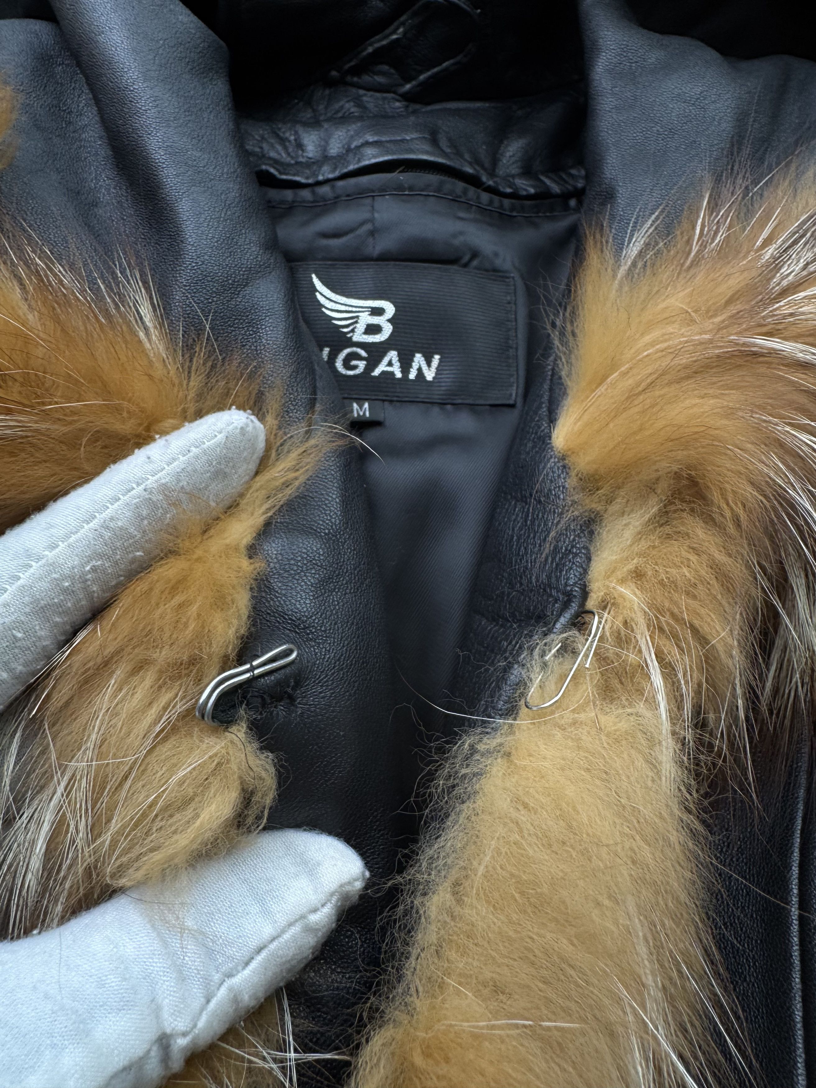 Japanese Brand Vintage Leather Jacket With Real Fur Details B703(V69)E2 Size M / US 6-8 / IT 42-44 - 4 Thumbnail