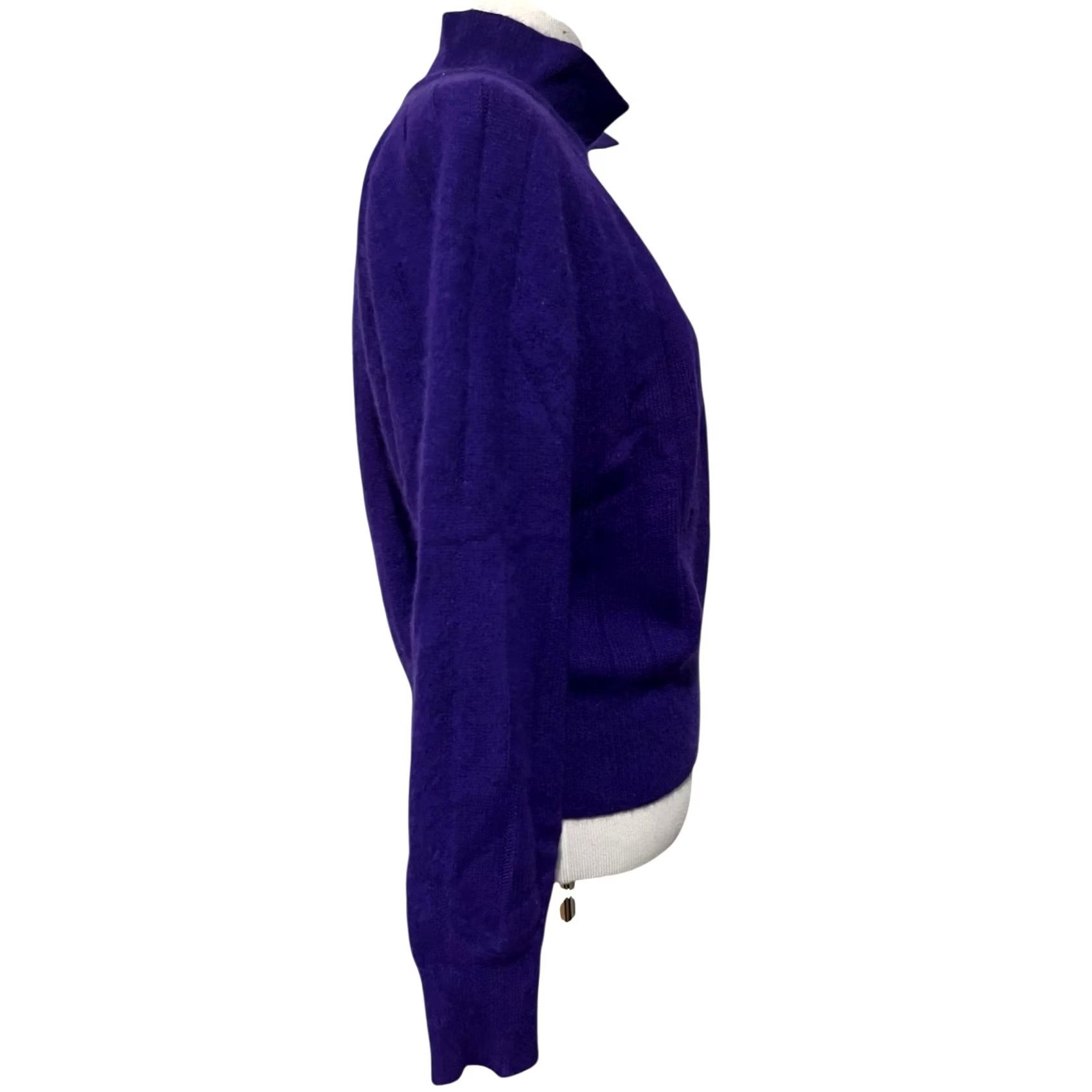 Liz Claiborne VINTAGE Liz Claiborne Sweater Womens M Purple Cable-Knit Angora Wool Collared 90s Classic Size M / US 6-8 / IT 42-44 - 7 Thumbnail