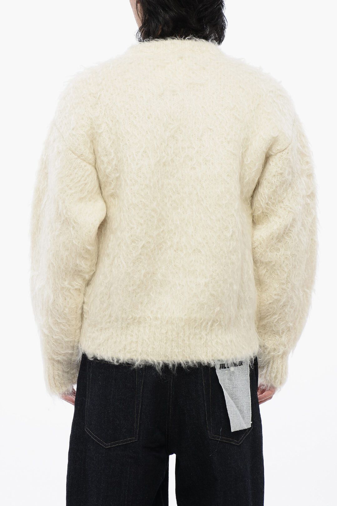 Jil Sander og1mm0625 Fuzzy Wool Casentino Sweater in White Size US M / EU 48-50 / 2 - 2 Thumbnail