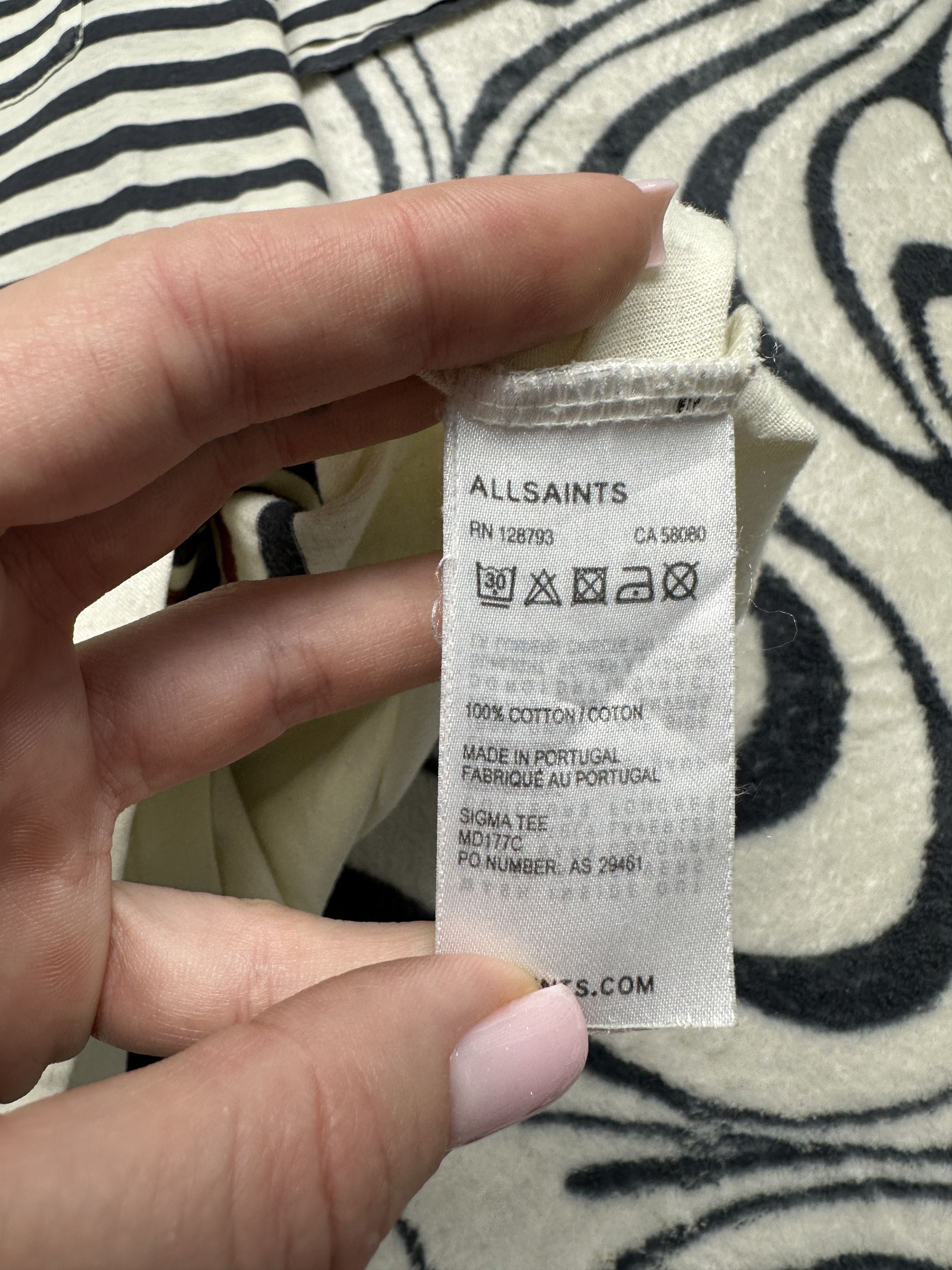 Allsaints AllSaints Mens Sigma T-Shirt Tee Size US M / EU 48-50 / 2 - 4 Thumbnail